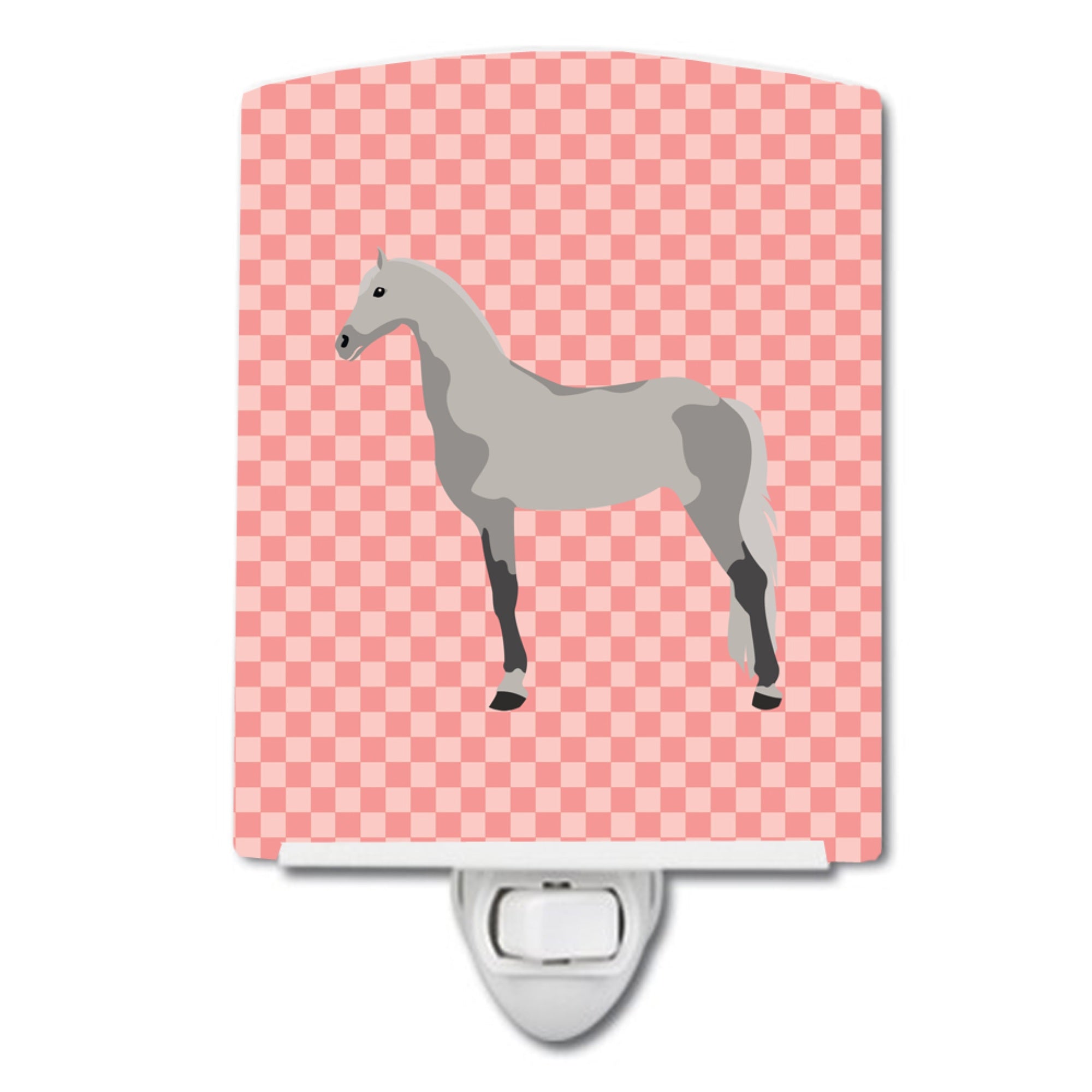  inchCarolines Treasures Orlov Trotter Horse Pink Check Ceramic Night Light, 6x4, Multicolor inch