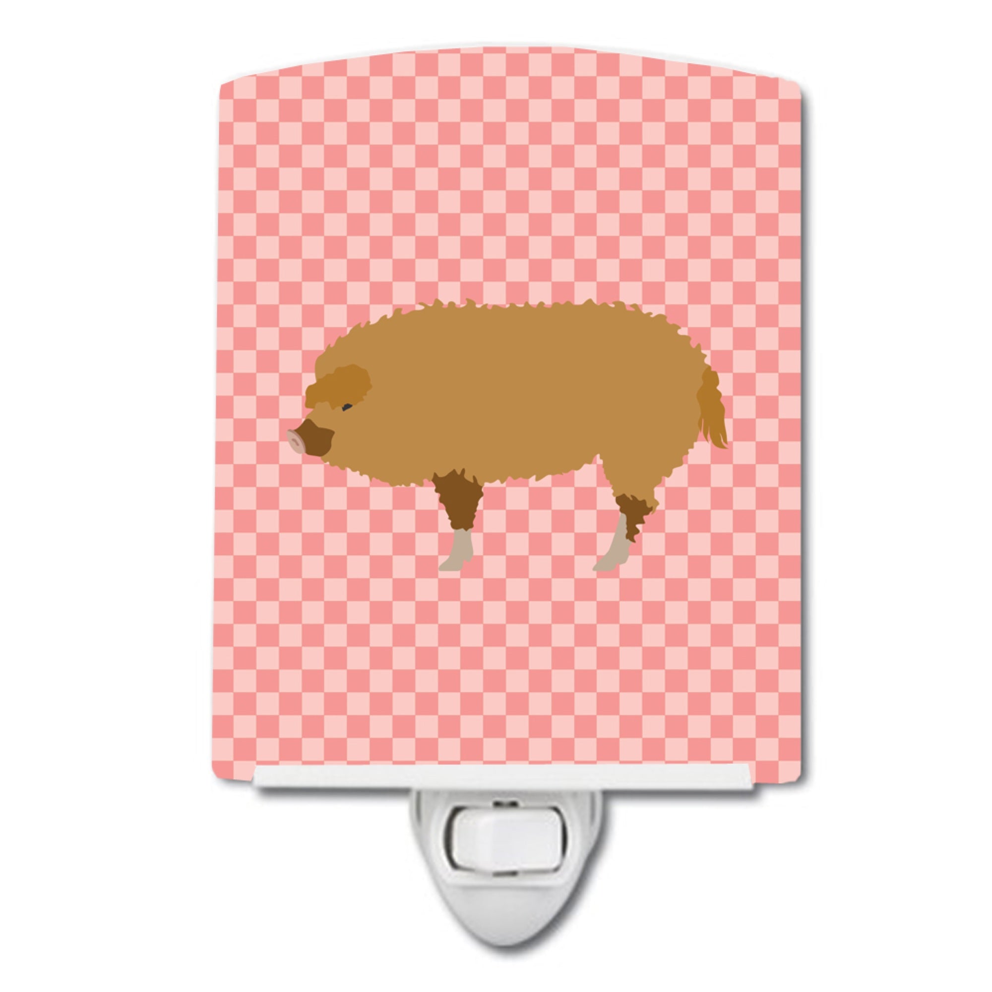  inchCarolines Treasures Hungarian Mangalica Pig Pink Check Ceramic Night Light, 6x4, Multicolor inch