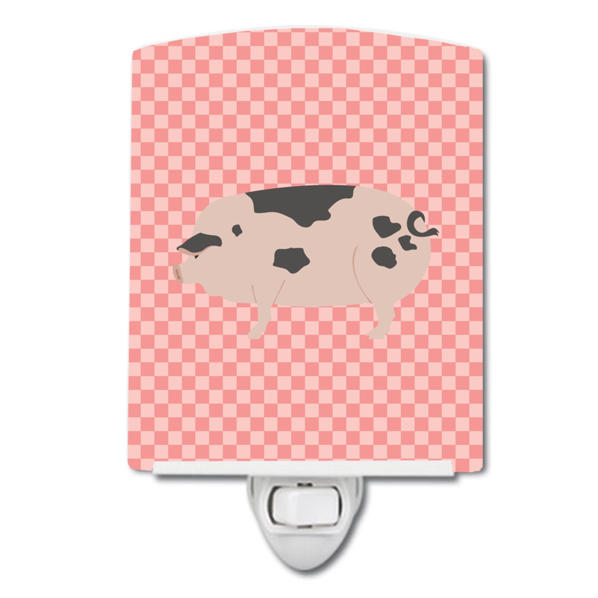  inchCarolines Treasures Gloucester Old Spot Pig Pink Check Ceramic Night Light, 6x4, Multicolor inch