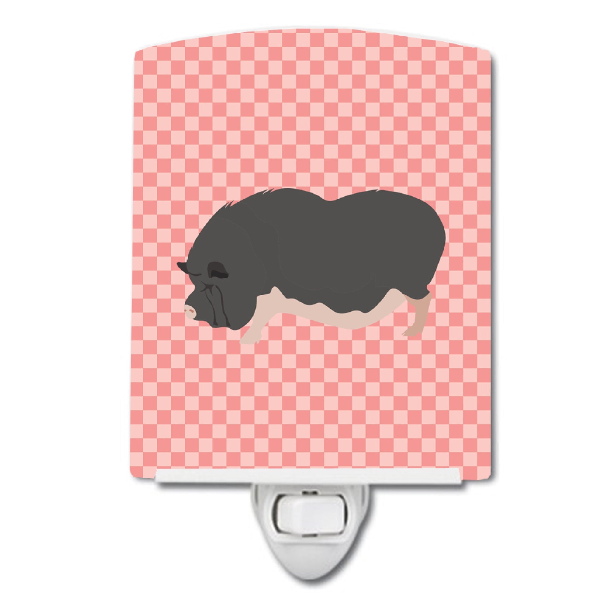  inchCarolines Treasures Vietnamese PotBellied Pig Pink Check Ceramic Night Light, 6x4, Multicolor inch