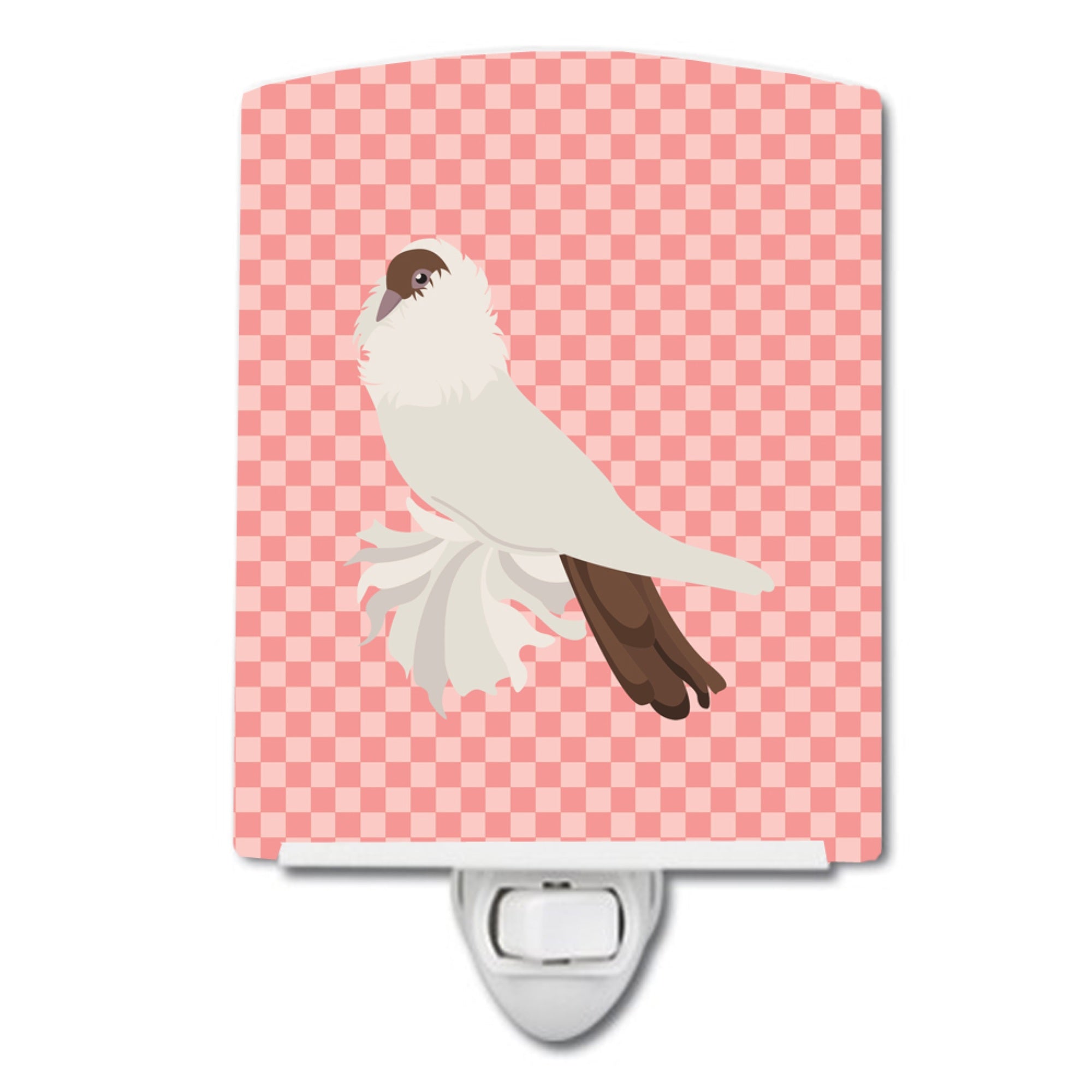  inchCarolines Treasures German Helmet Pigeon Pink Check Ceramic Night Light, 6x4, Multicolor inch