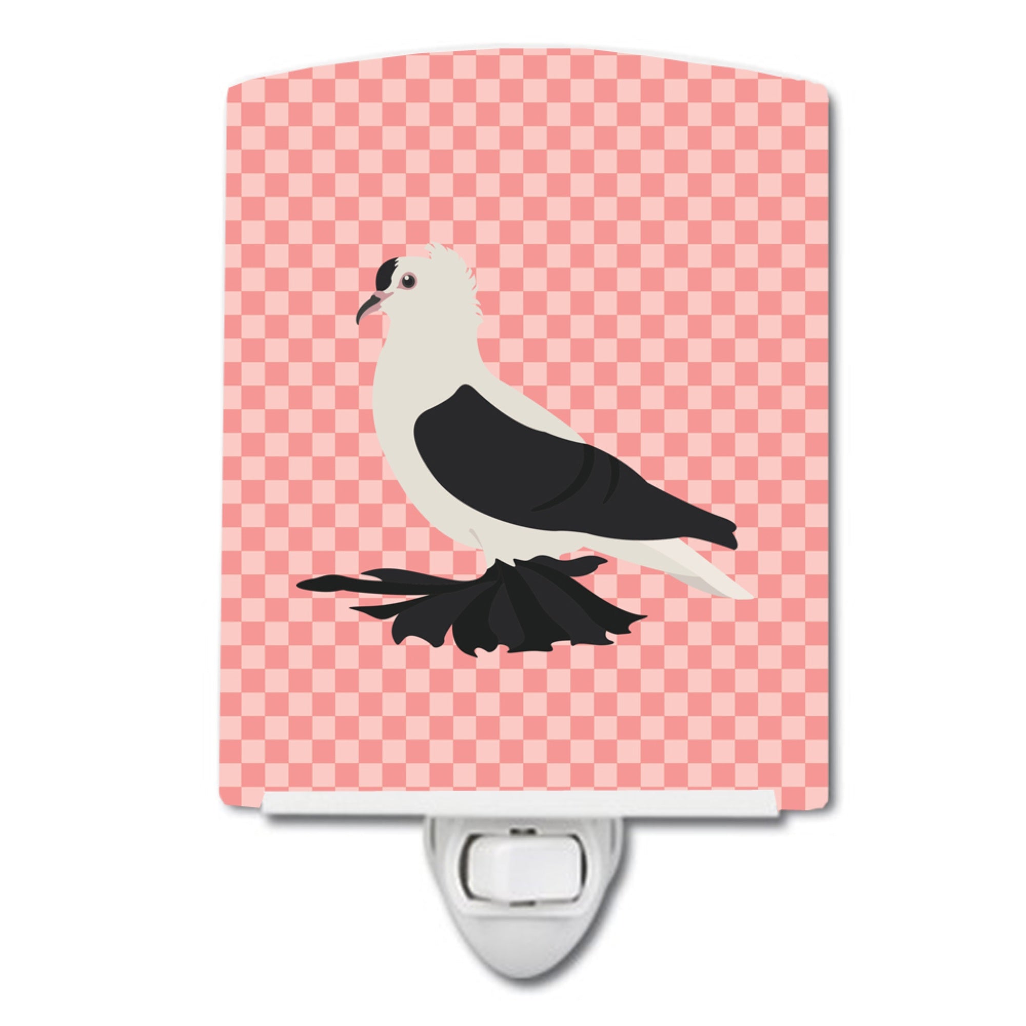  inchCarolines Treasures Saxon Fairy Swallow Pigeon Pink Check Ceramic Night Light, 6x4, Multicolor inch