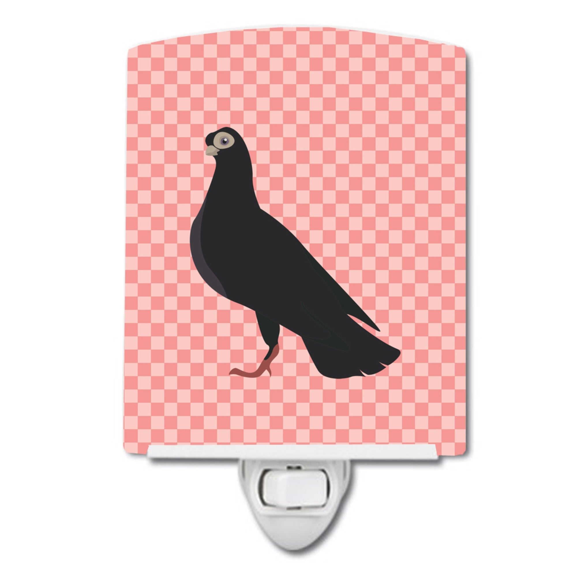  inchCarolines Treasures Budapest Highflyer Pigeon Pink Check Ceramic Night Light, 6x4, Multicolor inch