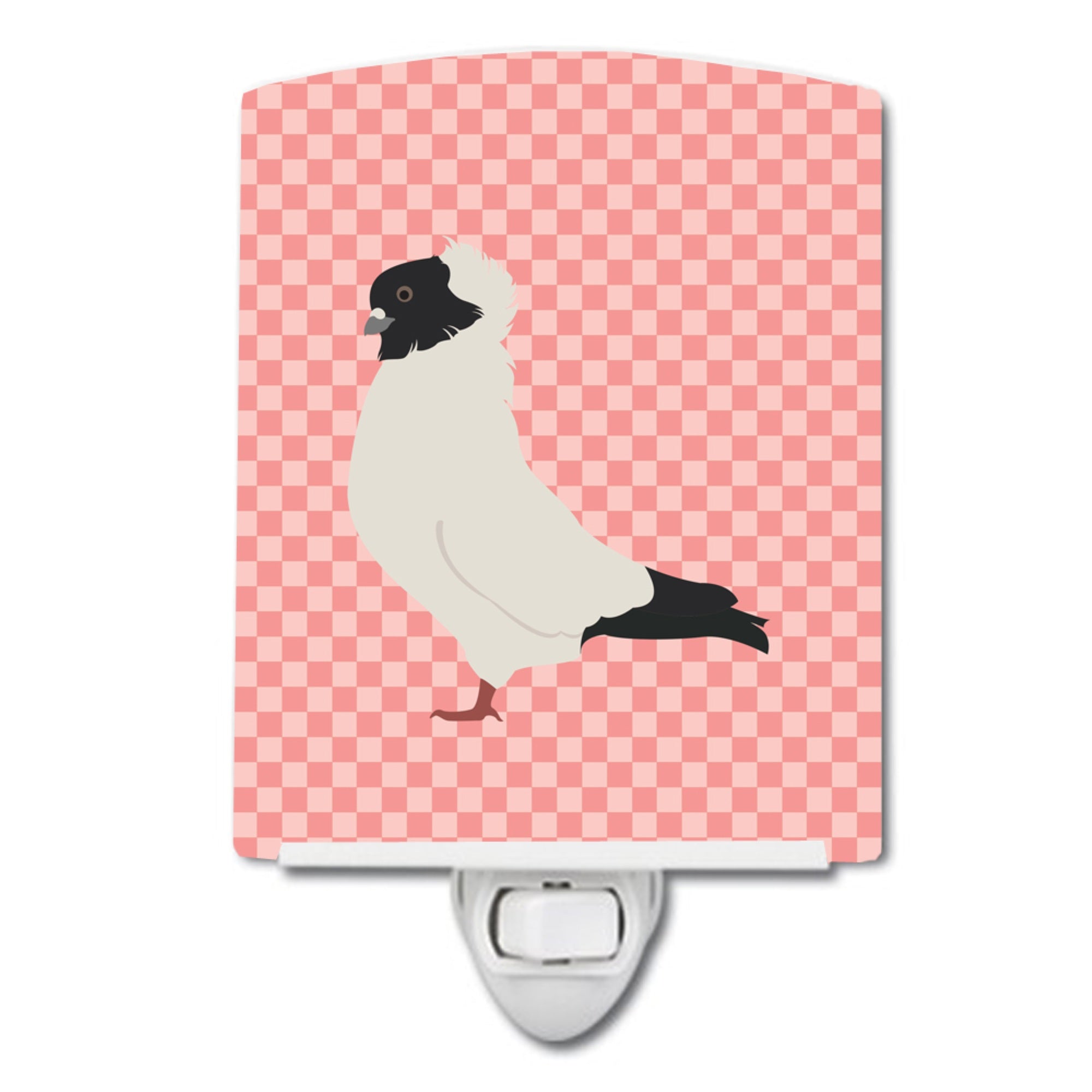  inchCarolines Treasures Nun Pigeon Pink Check Ceramic Night Light, 6x4, Multicolor inch