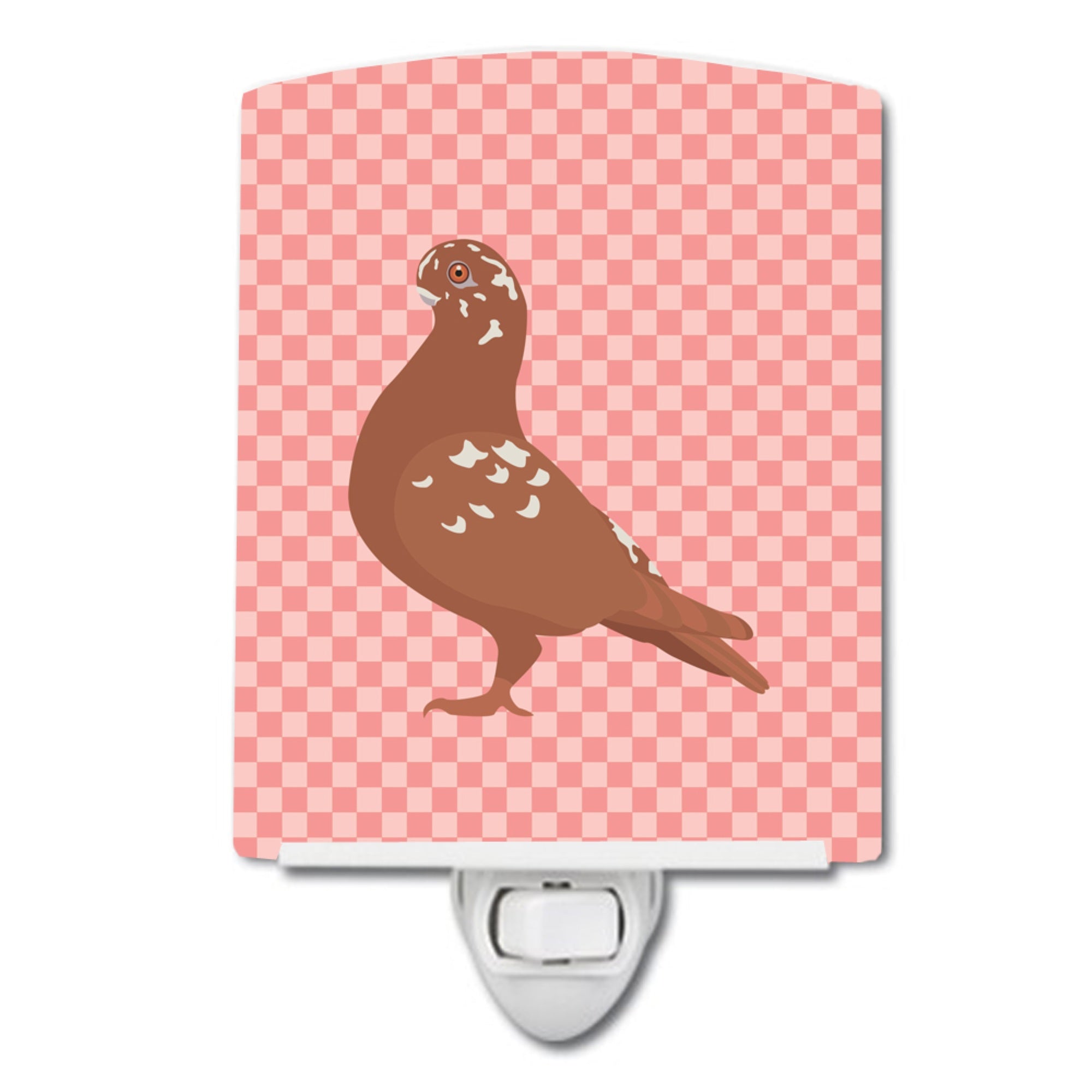  inchCarolines Treasures African Owl Pigeon Pink Check Ceramic Night Light, 6x4, Multicolor inch