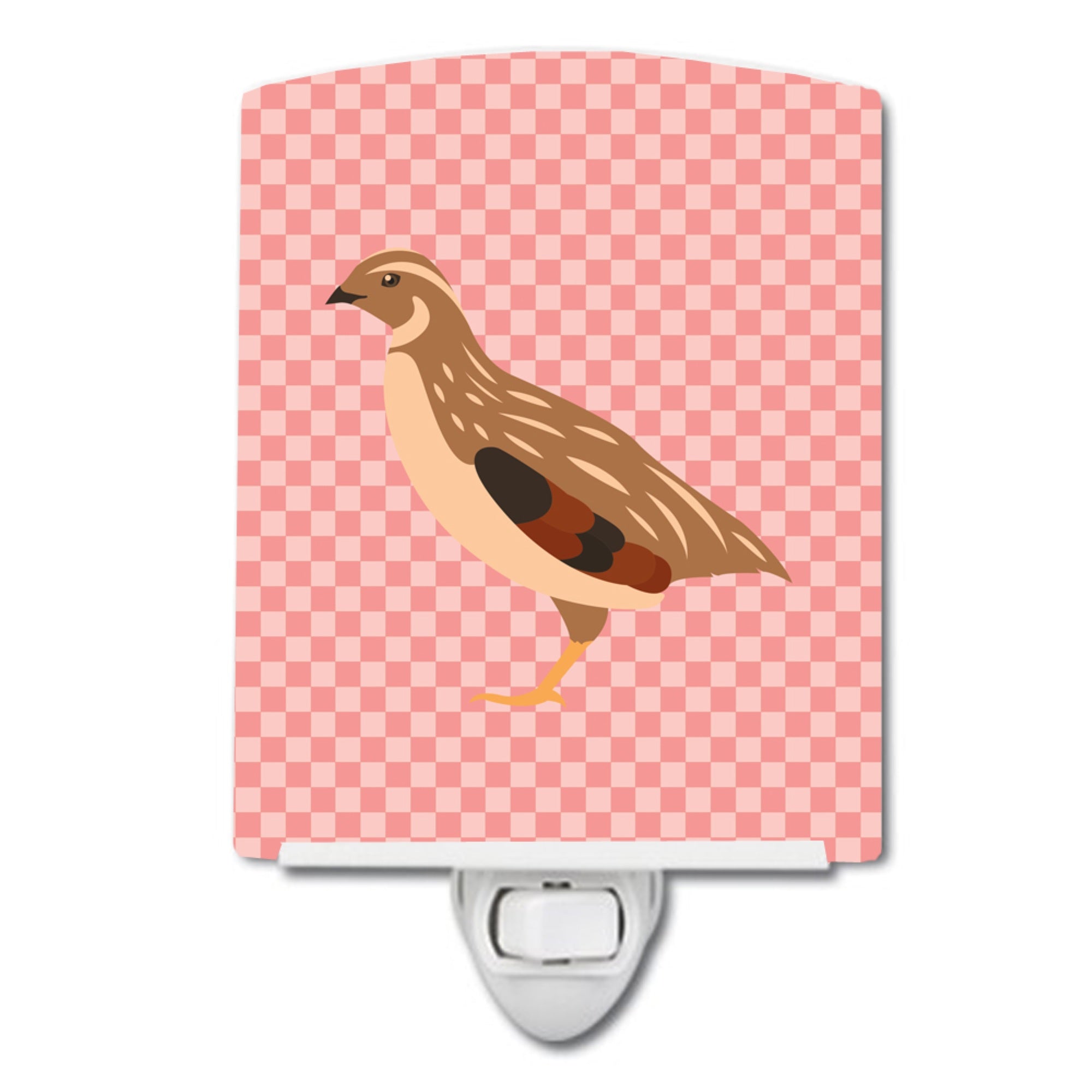  inchCarolines Treasures Golden Phoenix Quail Pink Check Ceramic Night Light, 6x4, Multicolor inch