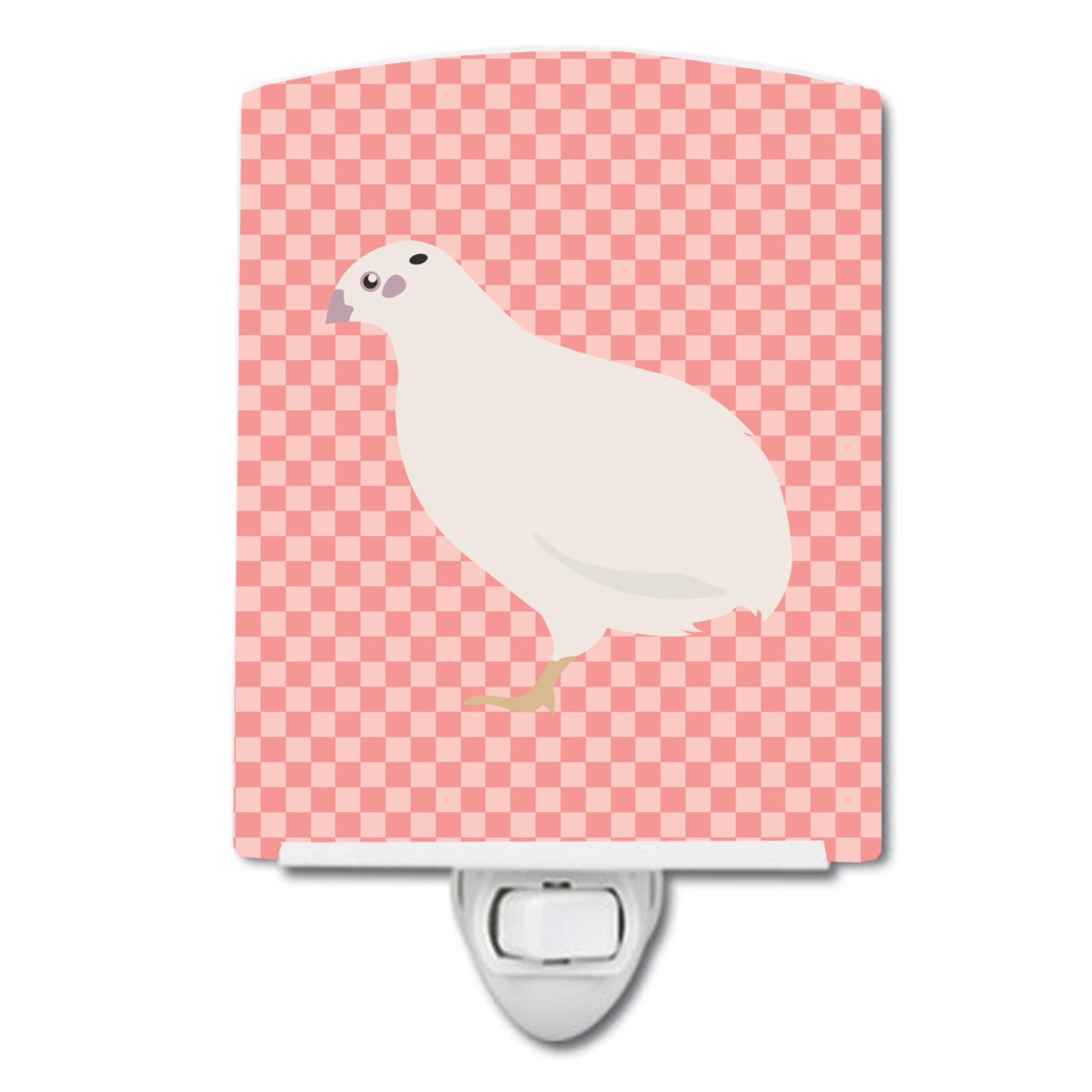  inchCarolines Treasures Texas Quail Pink Check Ceramic Night Light, 6x4, Multicolor inch