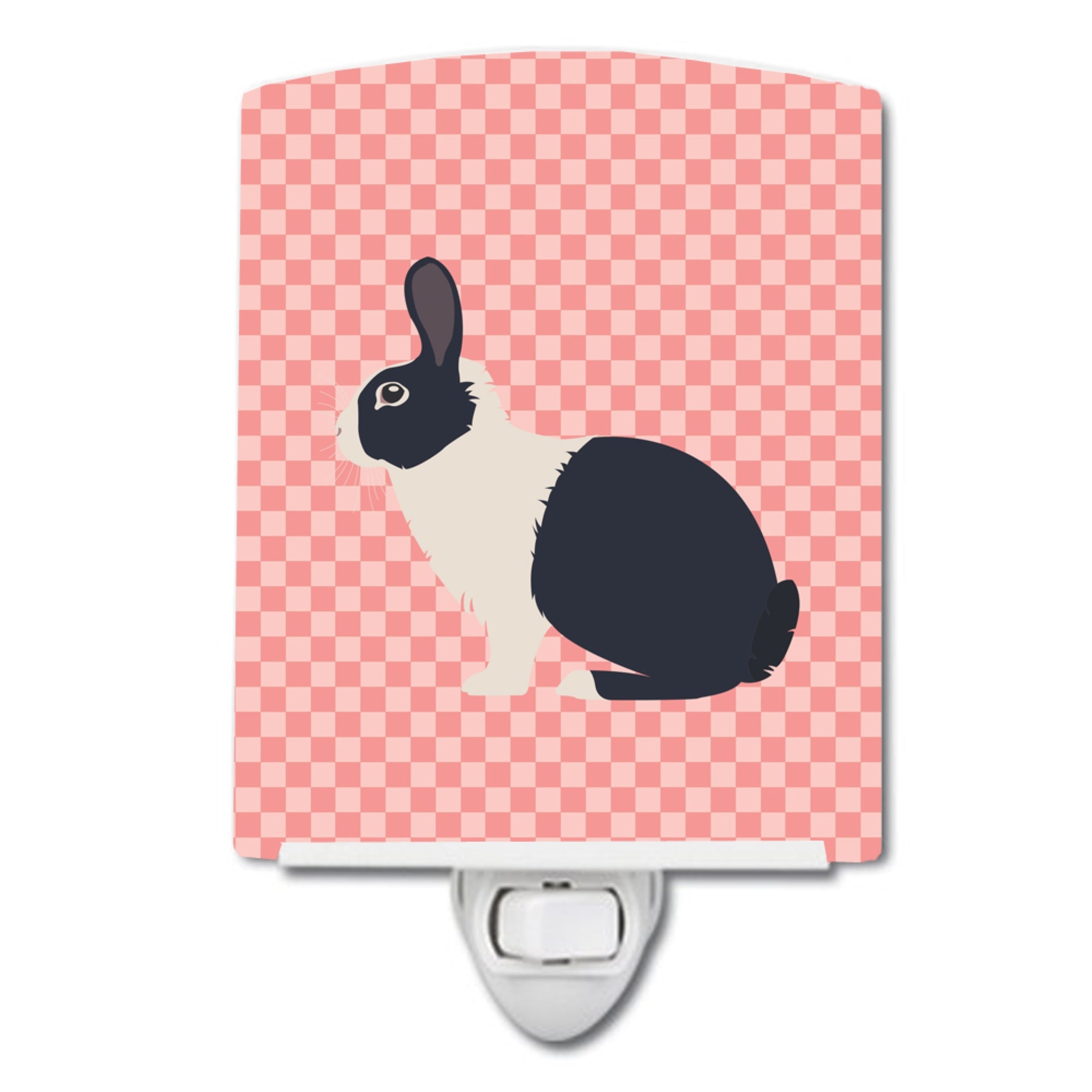 inchCarolines Treasures Dutch Rabbit Pink Check Ceramic Night Light, 6x4, Multicolor inch