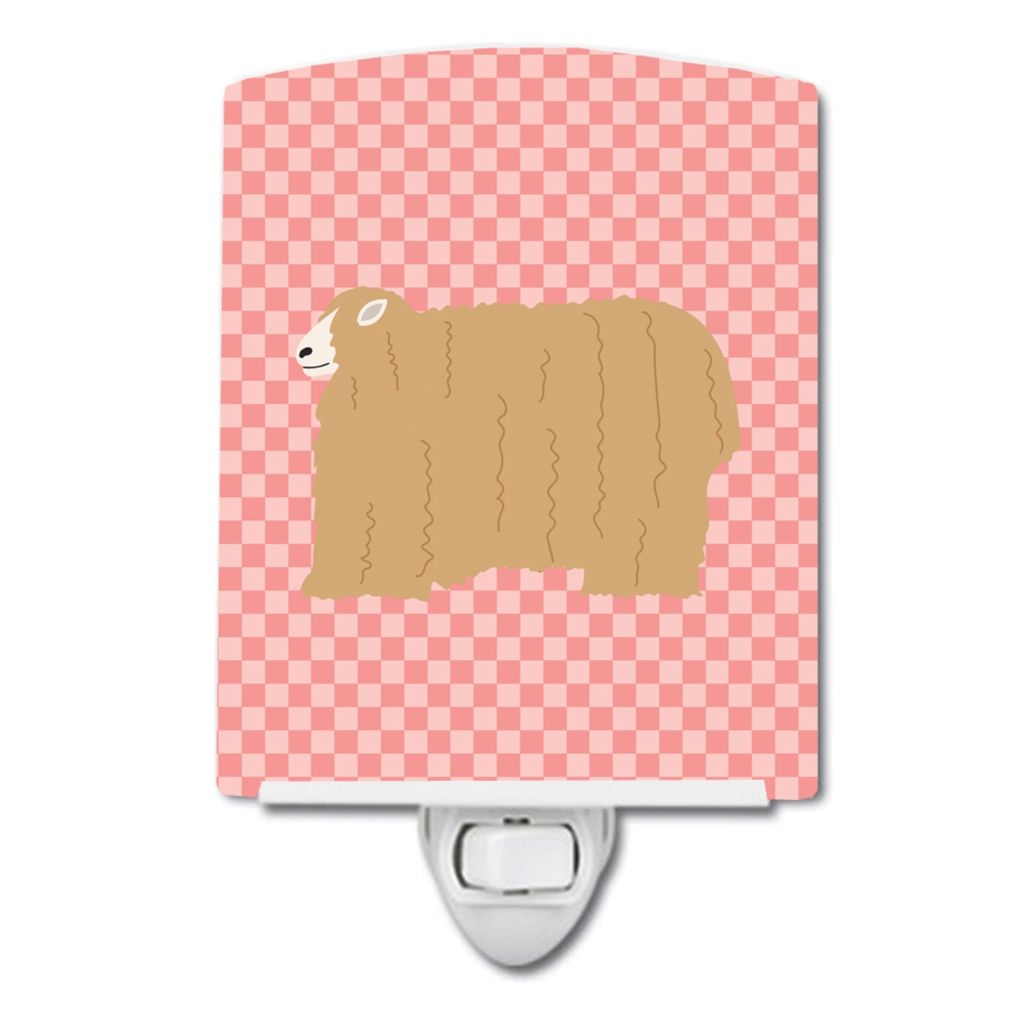  inchCarolines Treasures Lincoln Longwool Sheep Pink Check Ceramic Night Light, 6x4, Multicolor inch