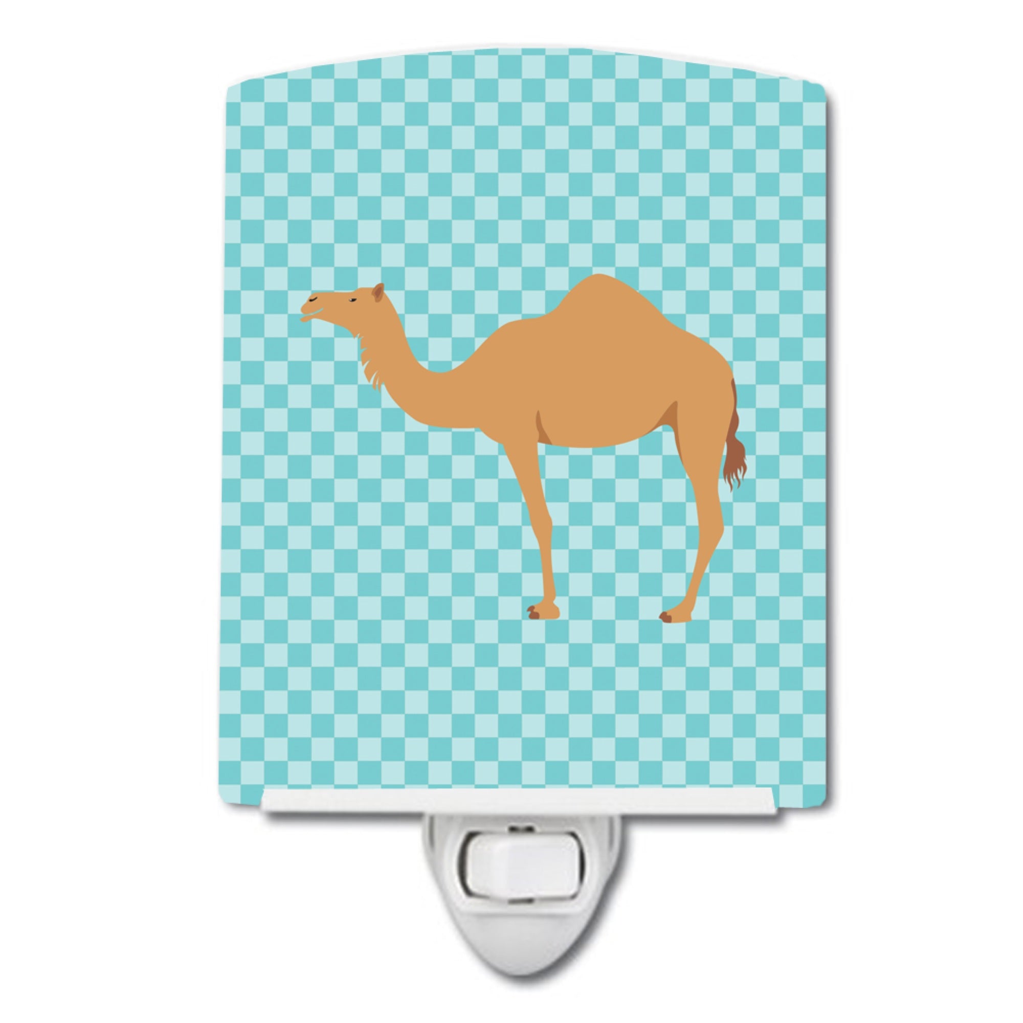  inchCarolines Treasures Arabian Camel Dromedary Blue Check Ceramic Night Light, 6x4, Multicolor inch