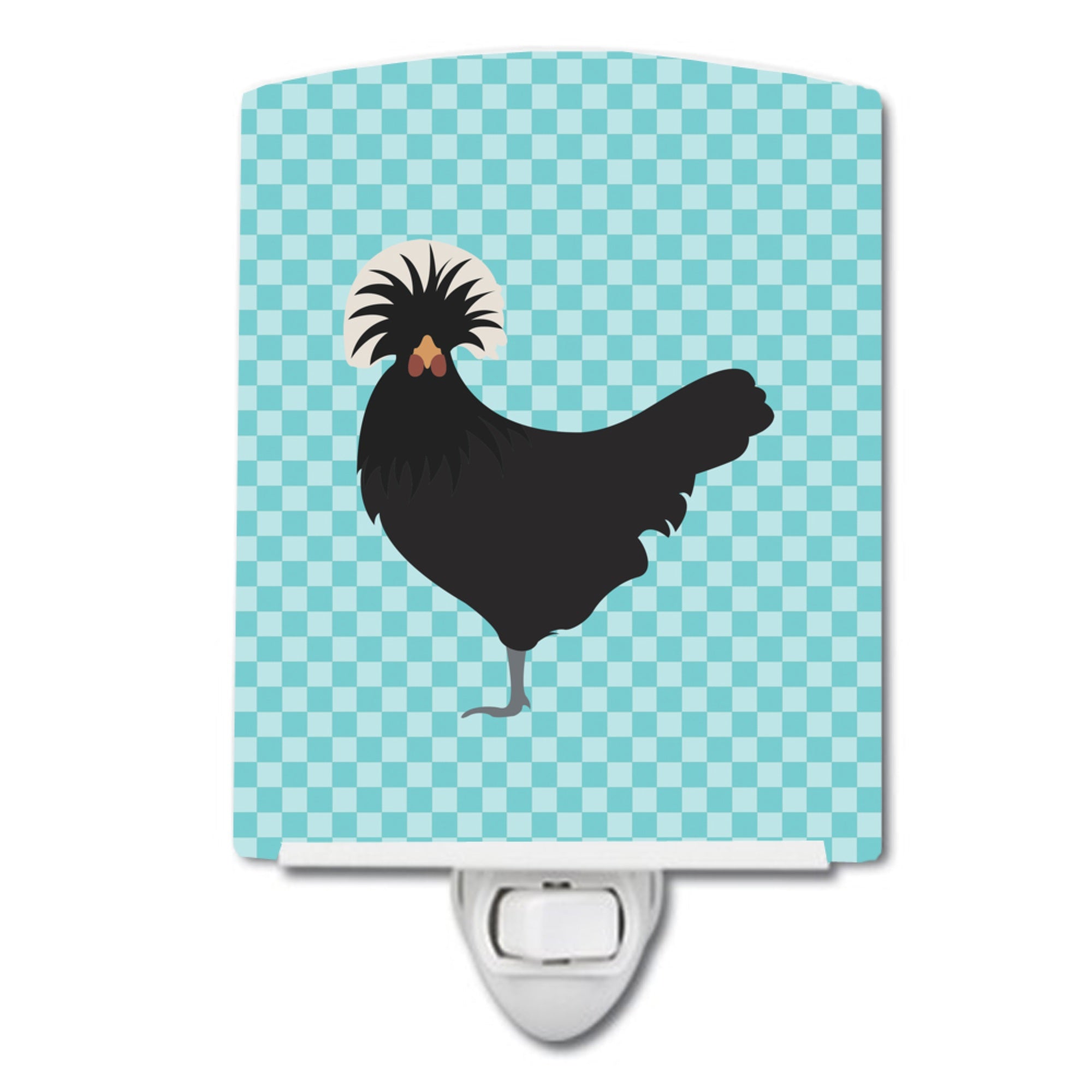  inchCarolines Treasures Polish Poland Chicken Blue Check Ceramic Night Light, 6x4, Multicolor inch