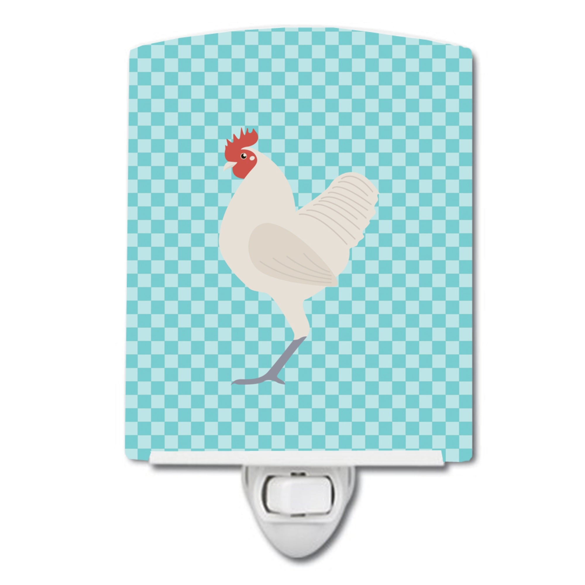  inchCarolines Treasures German Langshan Chicken Blue Check Ceramic Night Light, 6x4, Multicolor inch