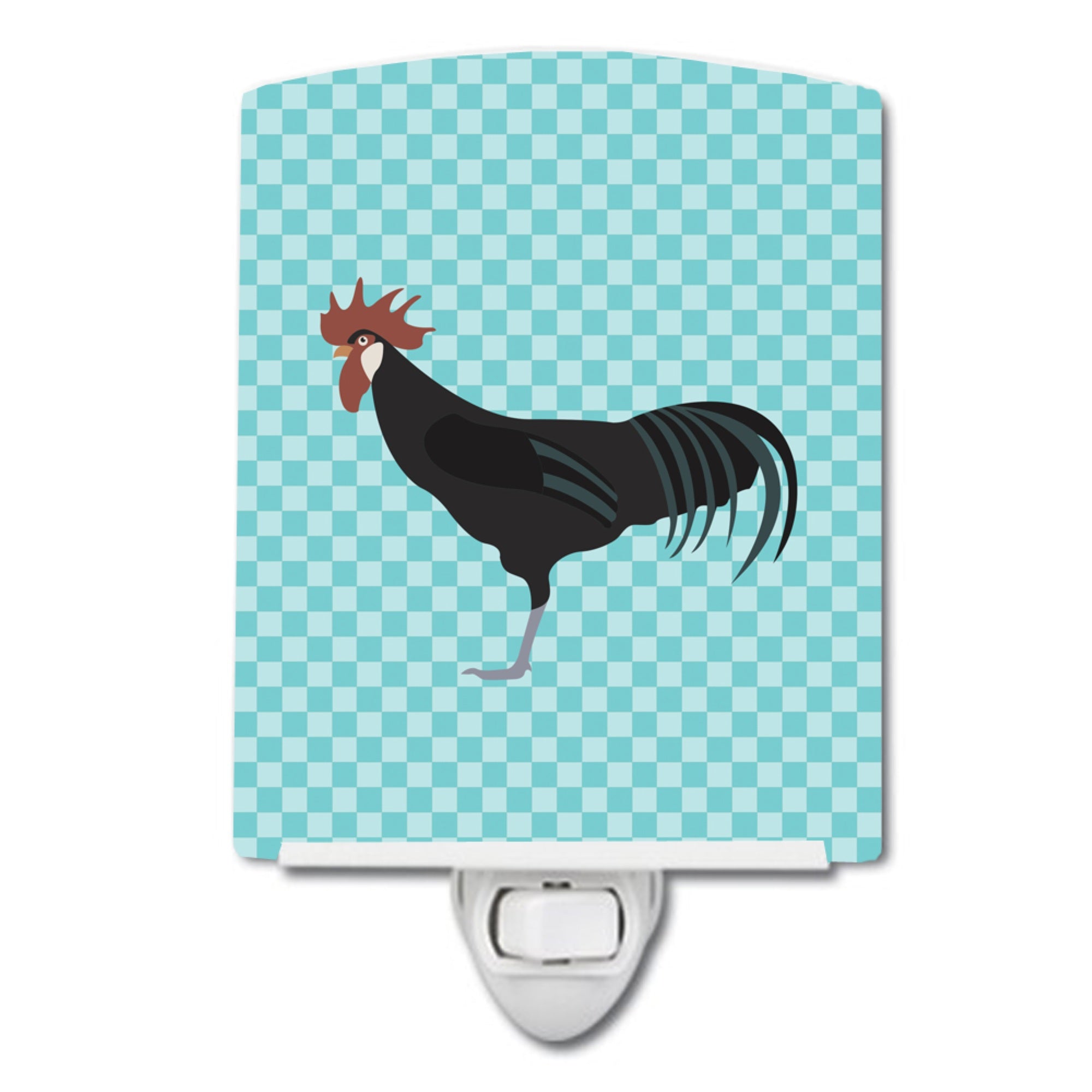  inchCarolines Treasures Minorca Ctalalan Chicken Blue Check Ceramic Night Light, 6x4, Multicolor inch