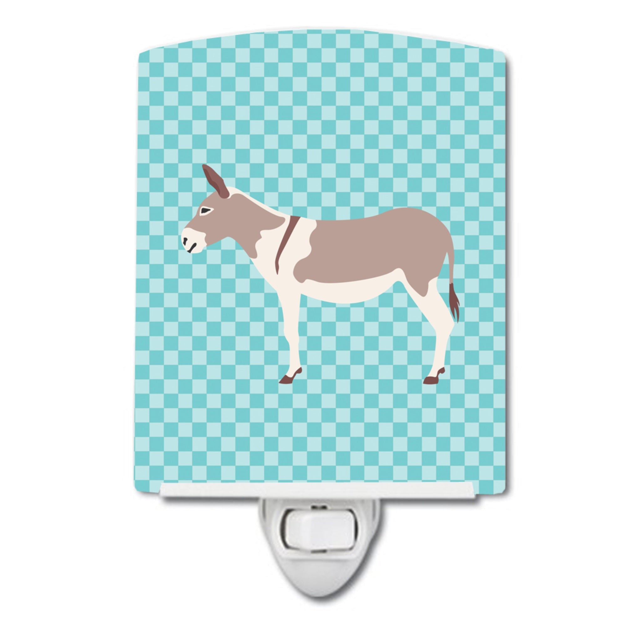  inchCarolines Treasures Australian Teamster Donkey Blue Check Ceramic Night Light, 6x4, Multicolor inch