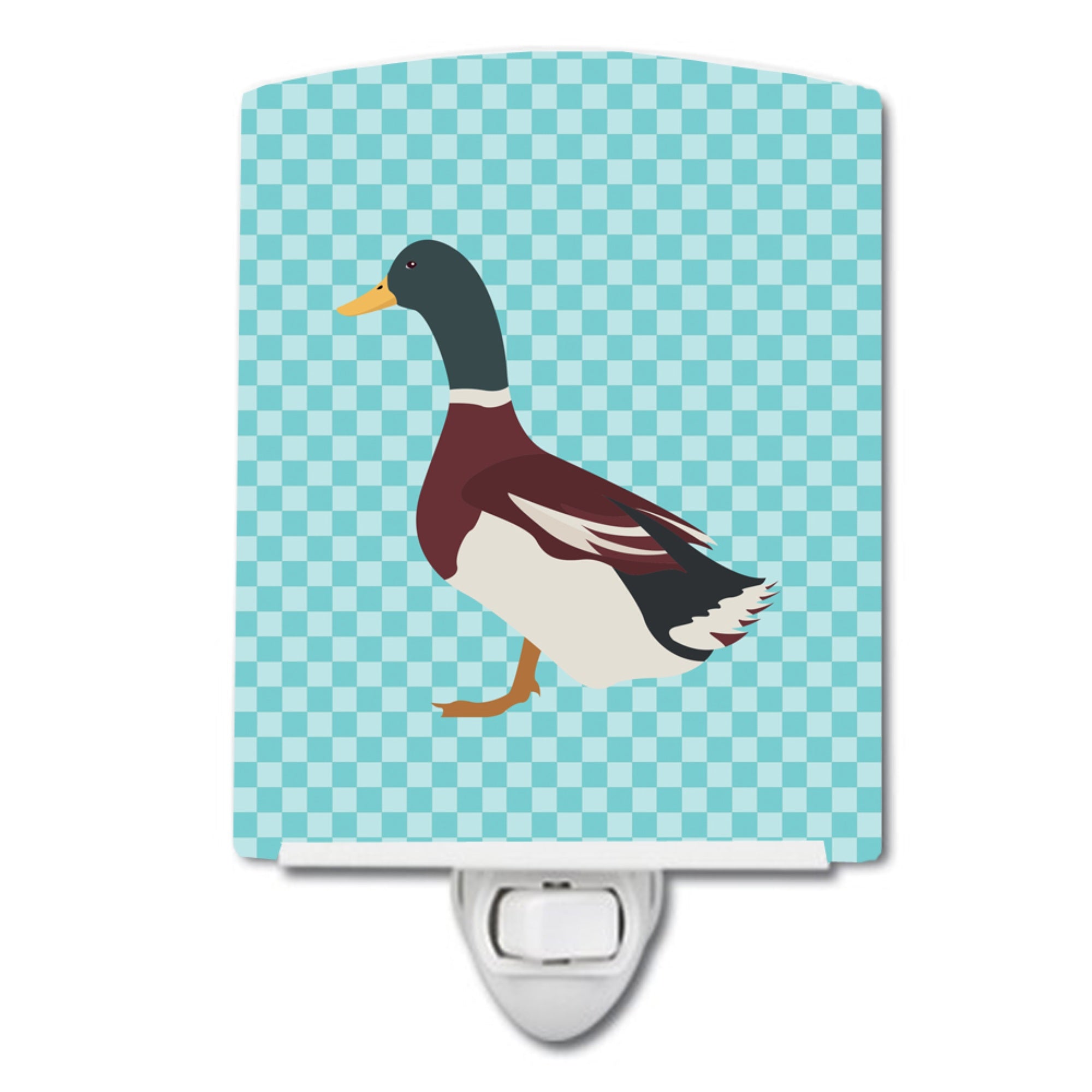  inchCarolines Treasures Rouen Duck Blue Check Ceramic Night Light, 6x4, Multicolor inch