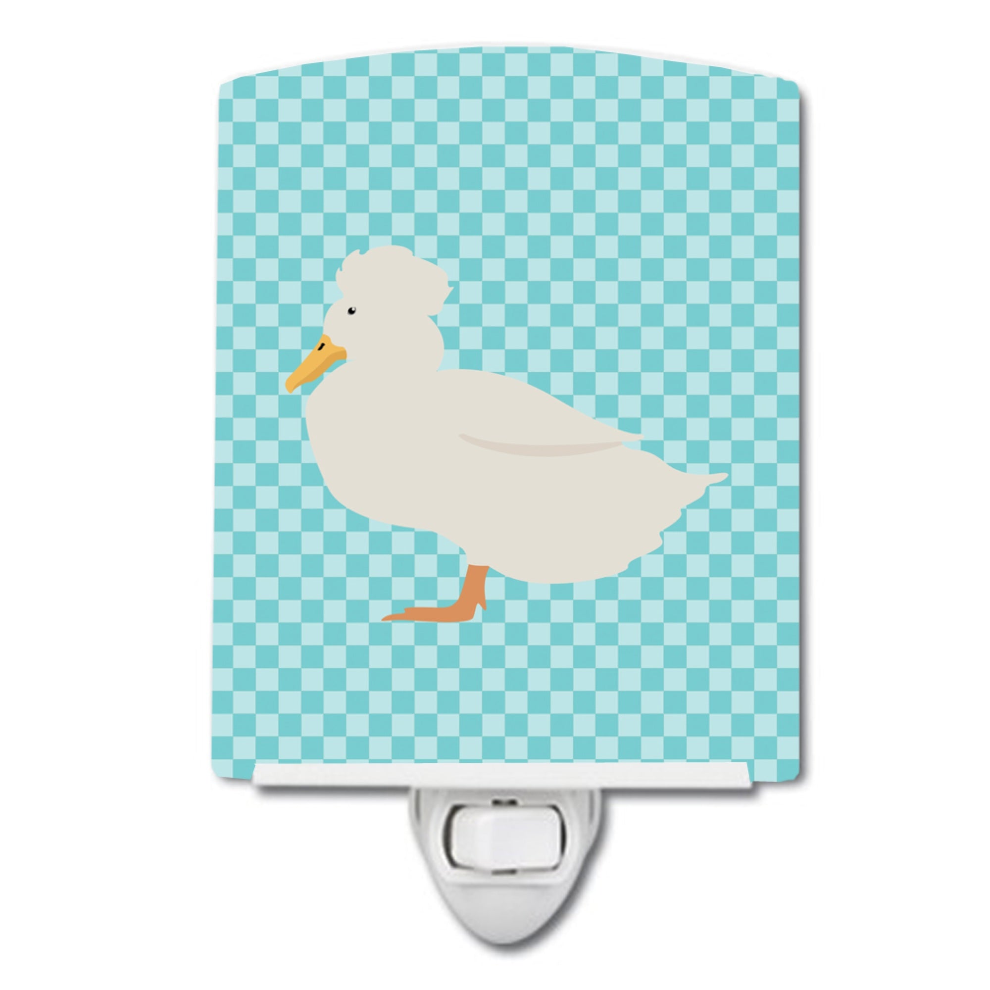  inchCarolines Treasures Crested Duck Blue Check Ceramic Night Light, 6x4, Multicolor inch