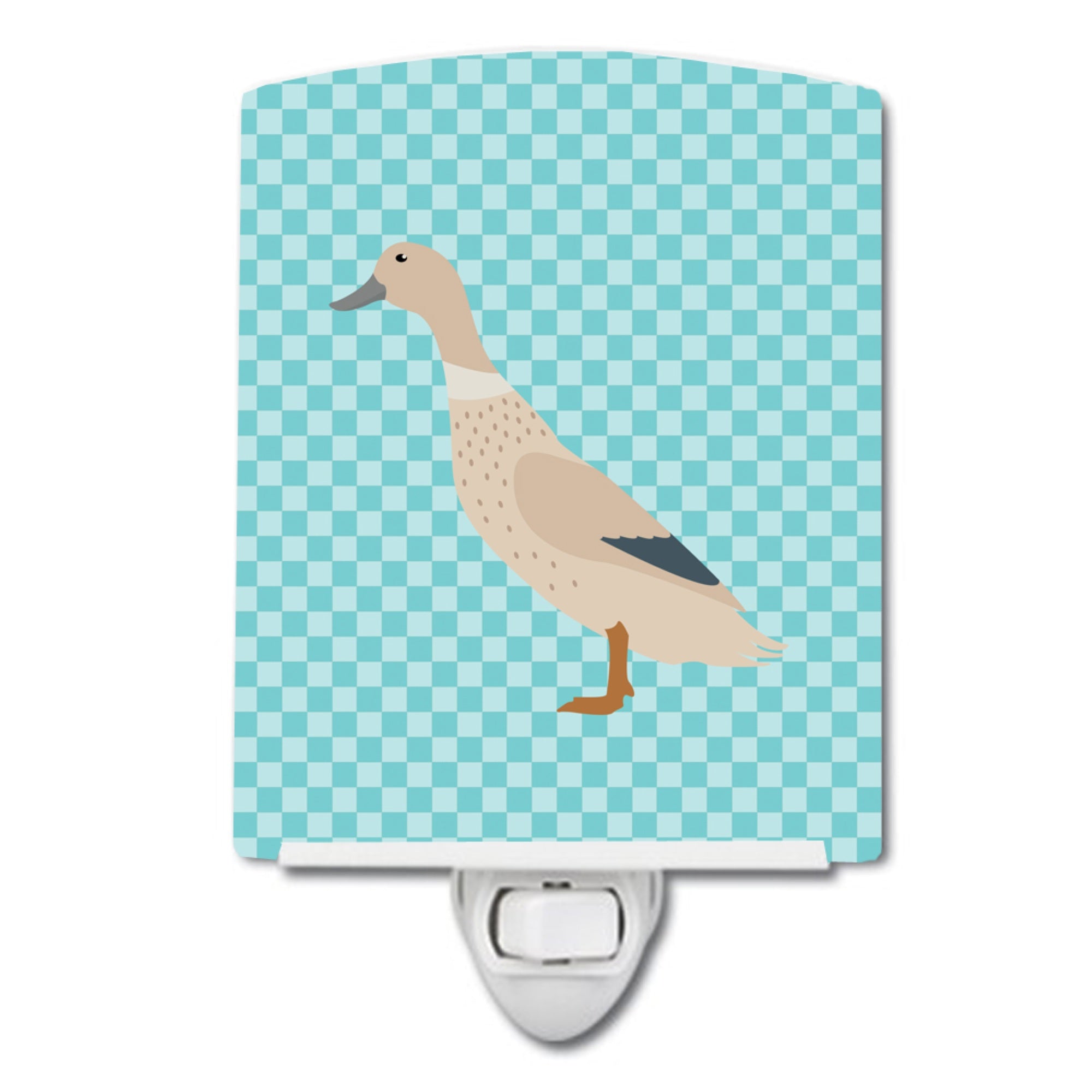  inchCarolines Treasures West Harlequin Duck Blue Check Ceramic Night Light, 6x4, Multicolor inch