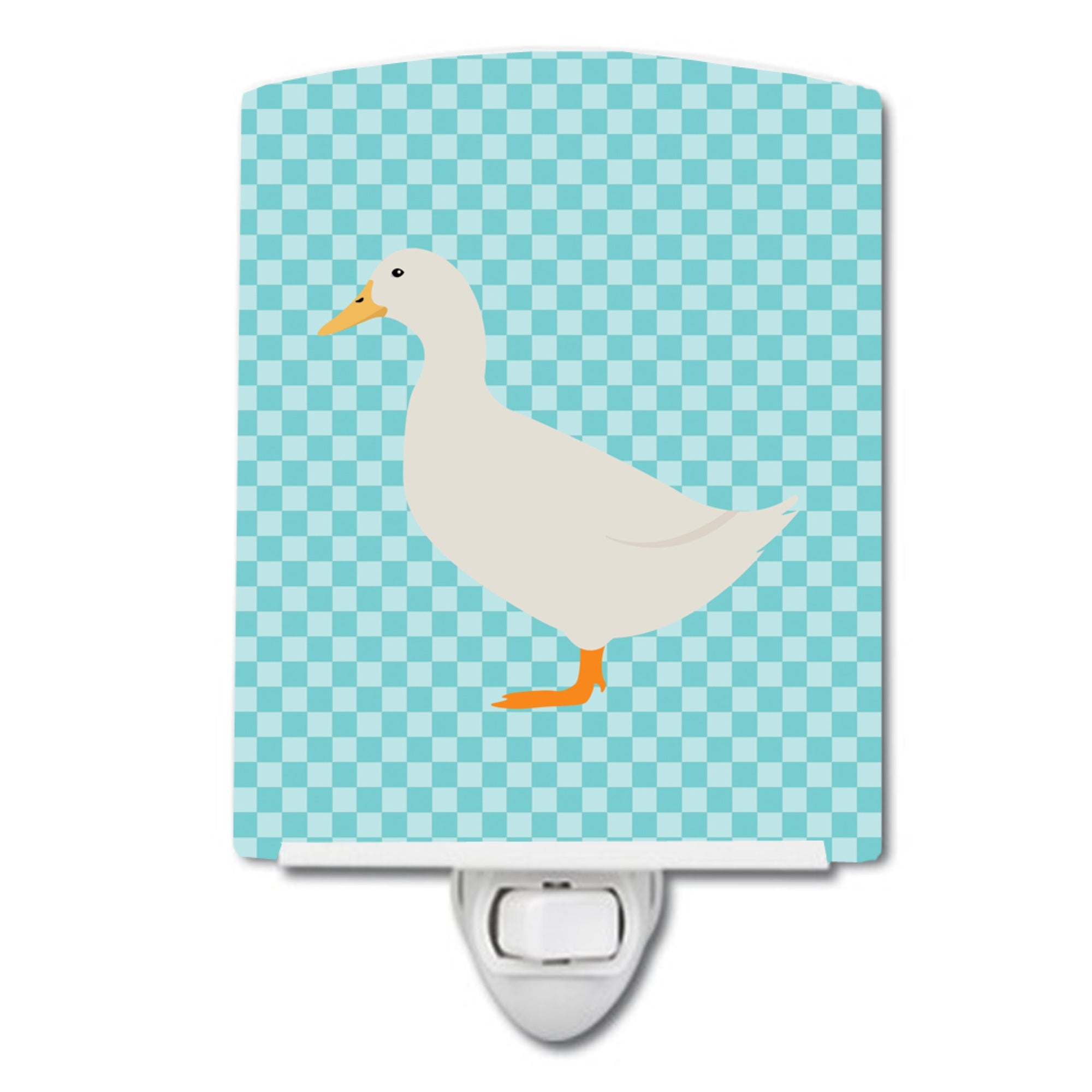  inchCarolines Treasures American Pekin Duck Blue Check Ceramic Night Light, 6x4, Multicolor inch