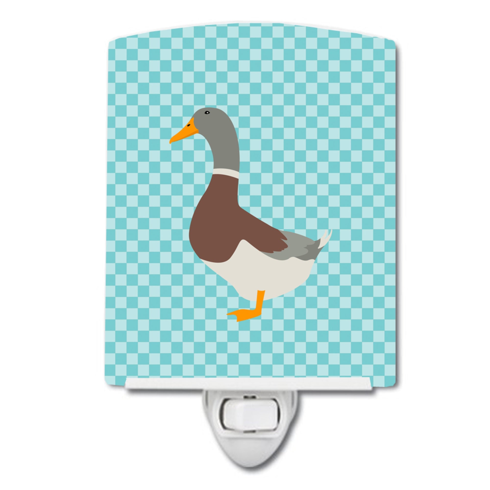  inchCarolines Treasures Saxony Sachsenente Duck Blue Check Ceramic Night Light, 6x4, Multicolor inch
