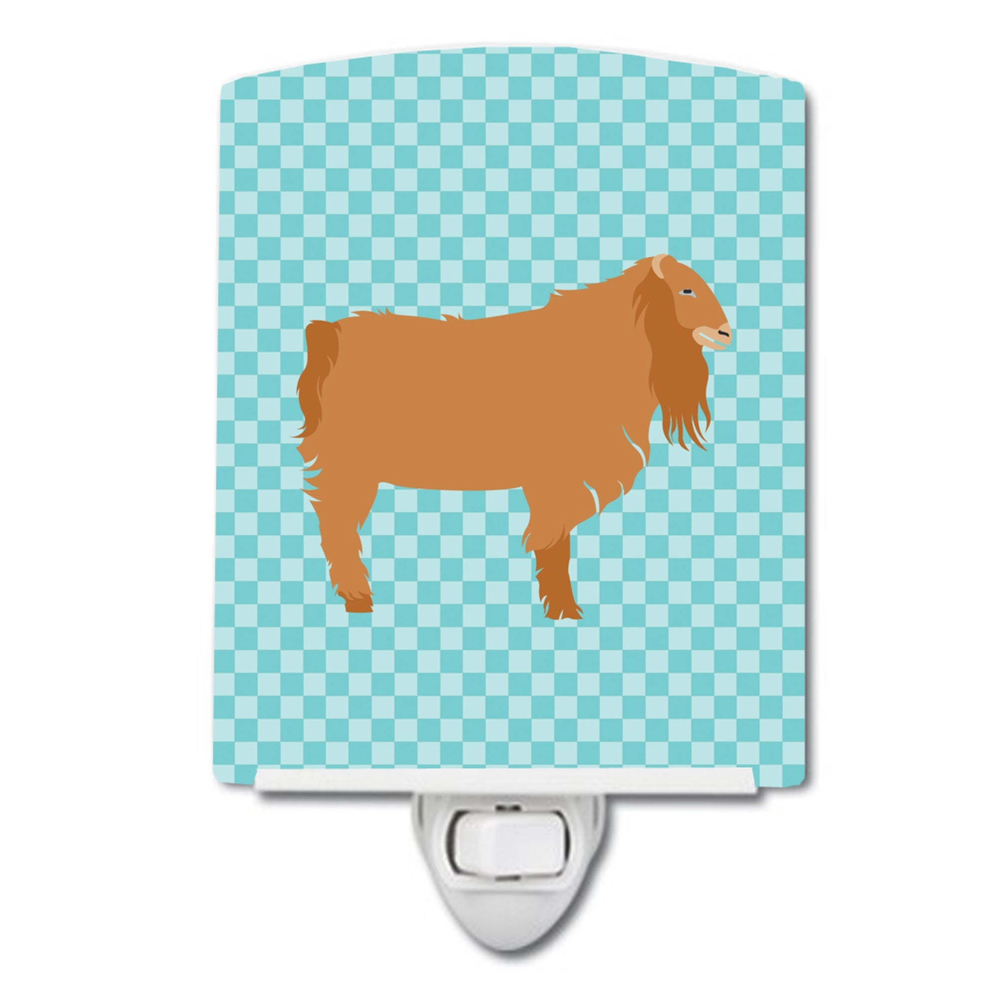  inchCarolines Treasures American Lamancha Goat Blue Check Ceramic Night Light, 6x4, Multicolor inch