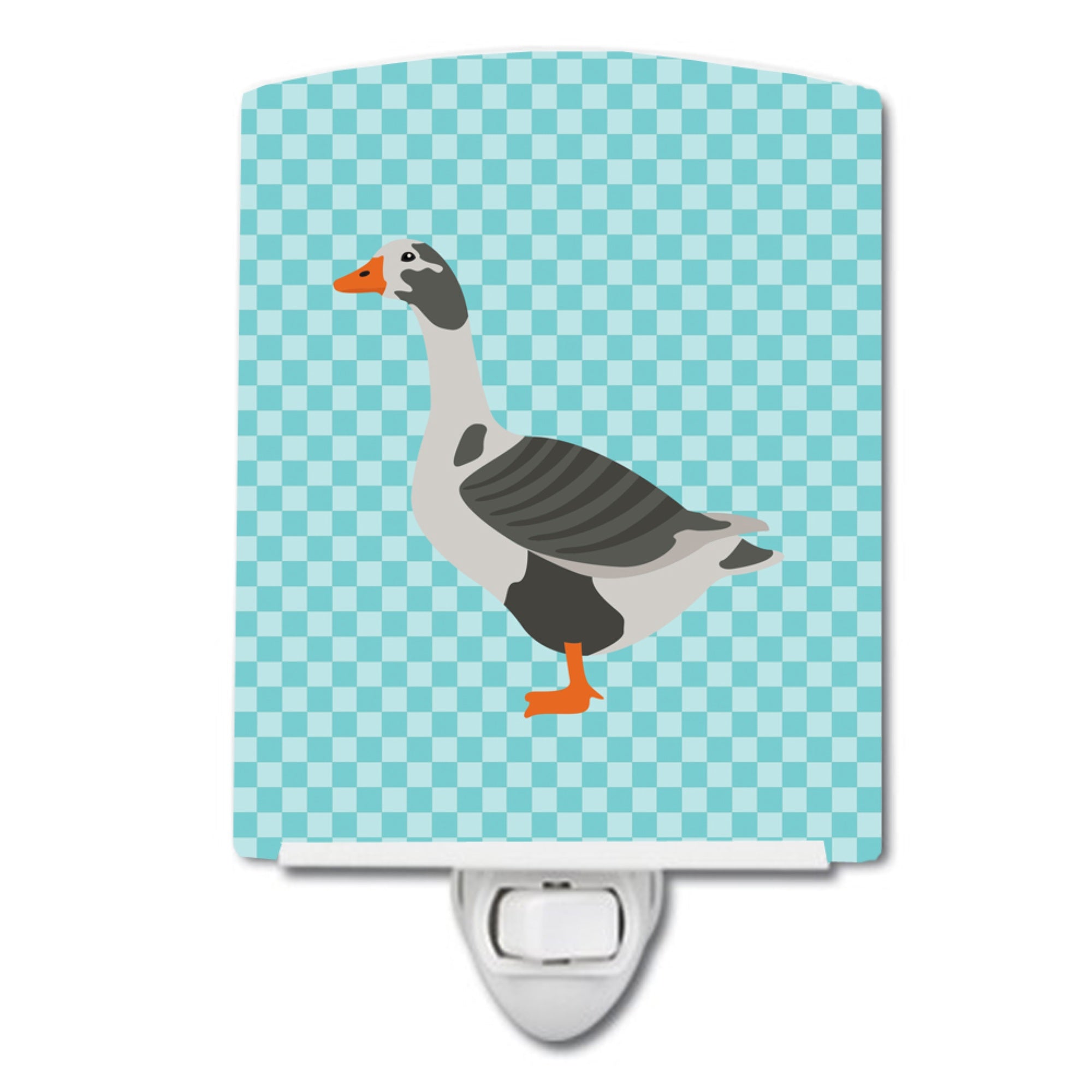  inchCarolines Treasures West of England Goose Blue Check Ceramic Night Light, 6x4, Multicolor inch