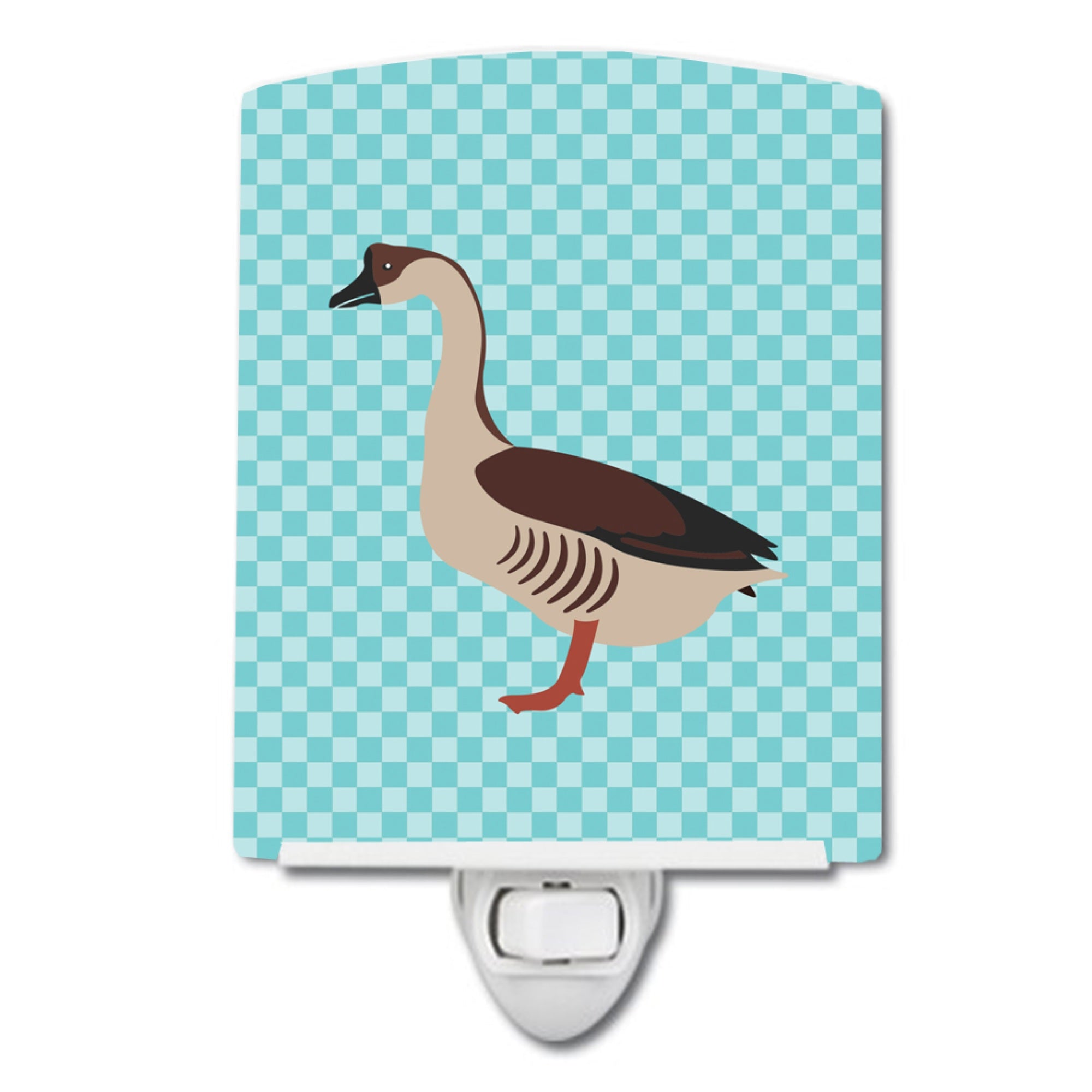  inchCarolines Treasures Chinese Goose Blue Check Ceramic Night Light, 6x4, Multicolor inch