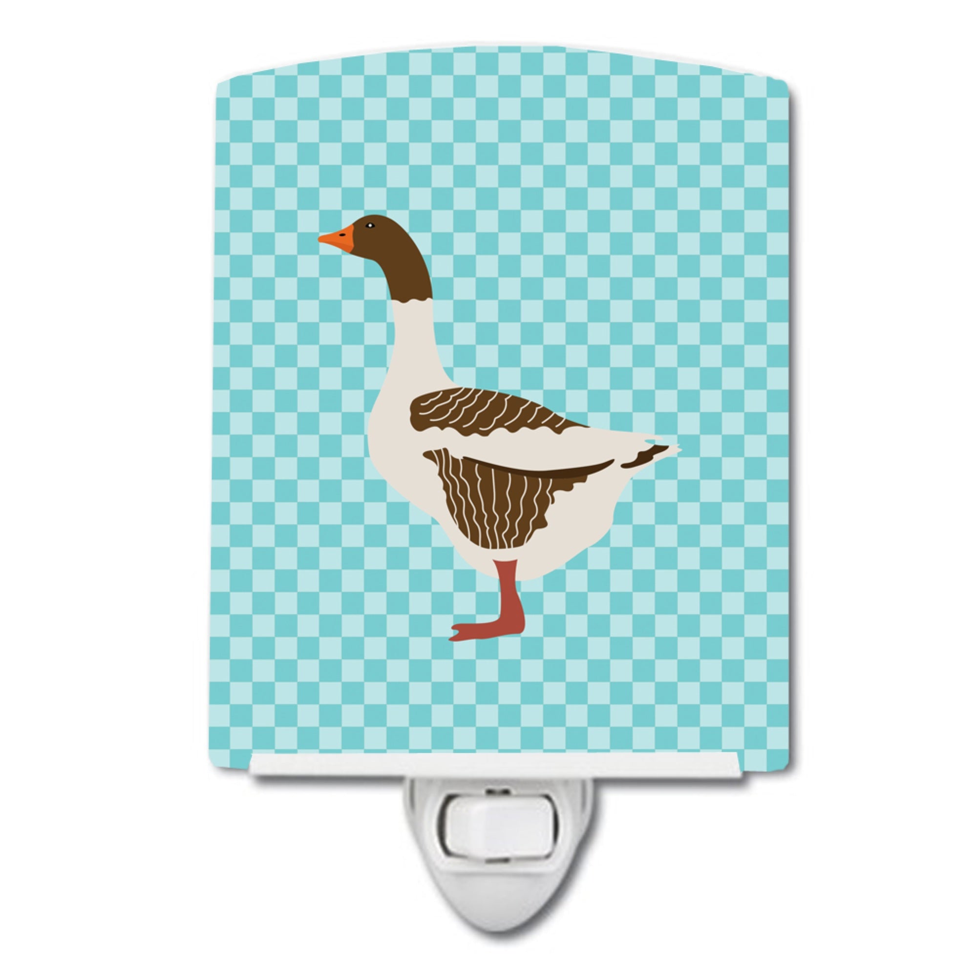  inchCarolines Treasures Pomeranian Rogener Goose Blue Check Ceramic Night Light, 6x4, Multicolor inch