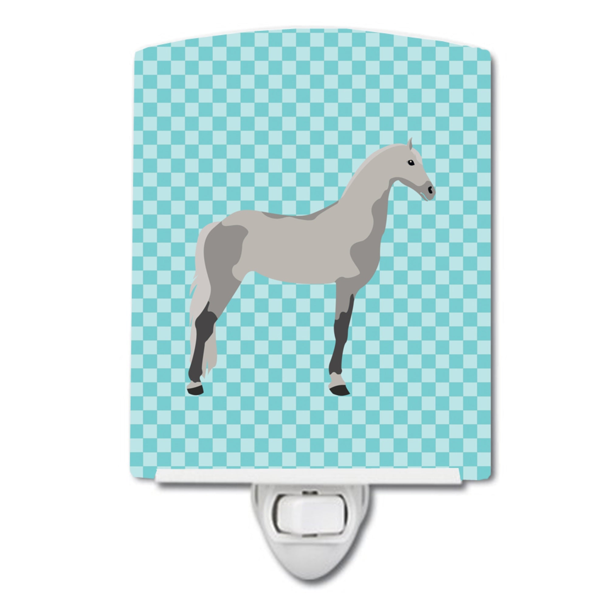  inchCarolines Treasures Orlov Trotter Horse Blue Check Ceramic Night Light, 6x4, Multicolor inch