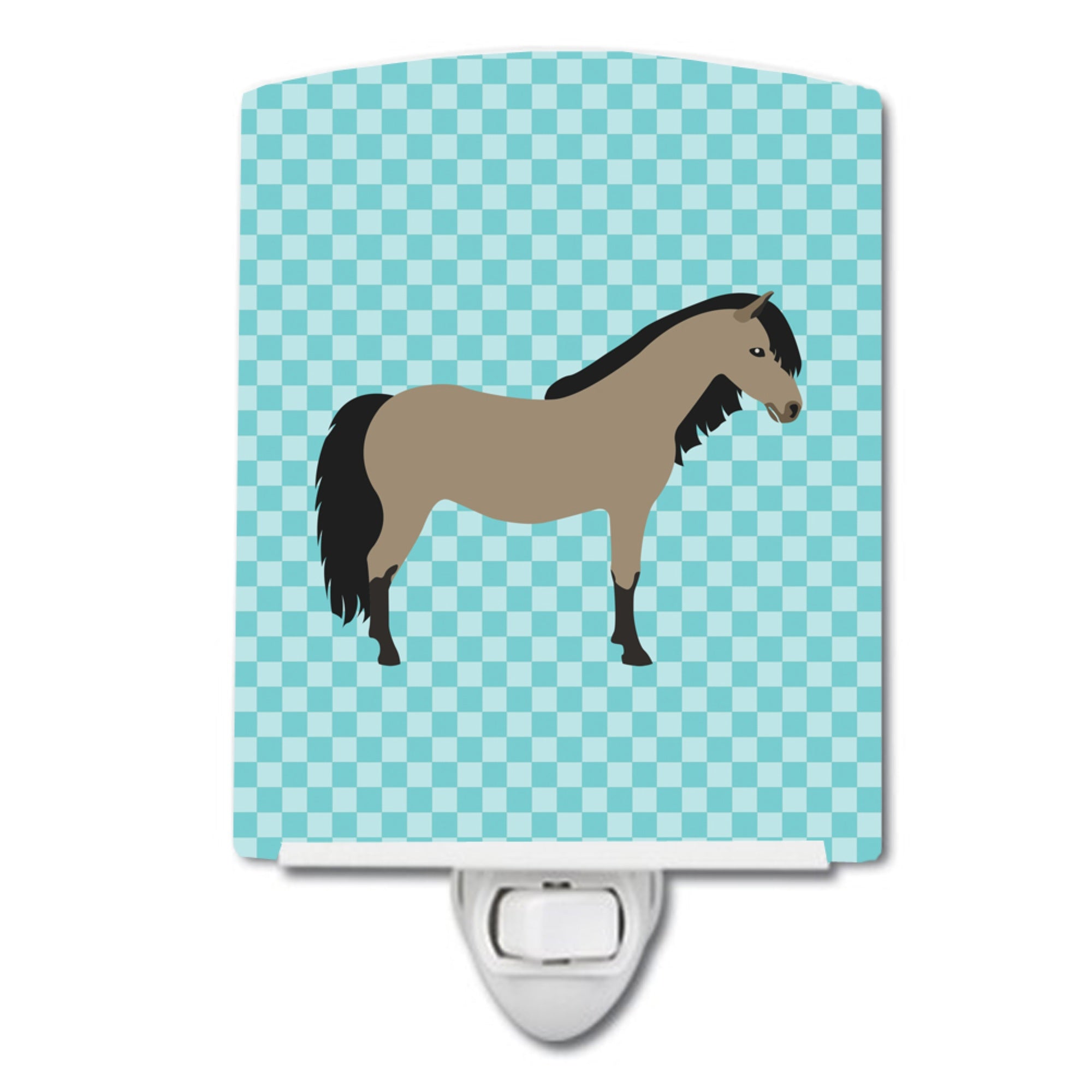  inchCarolines Treasures Welsh Pony Horse Blue Check Ceramic Night Light, 6x4, Multicolor inch