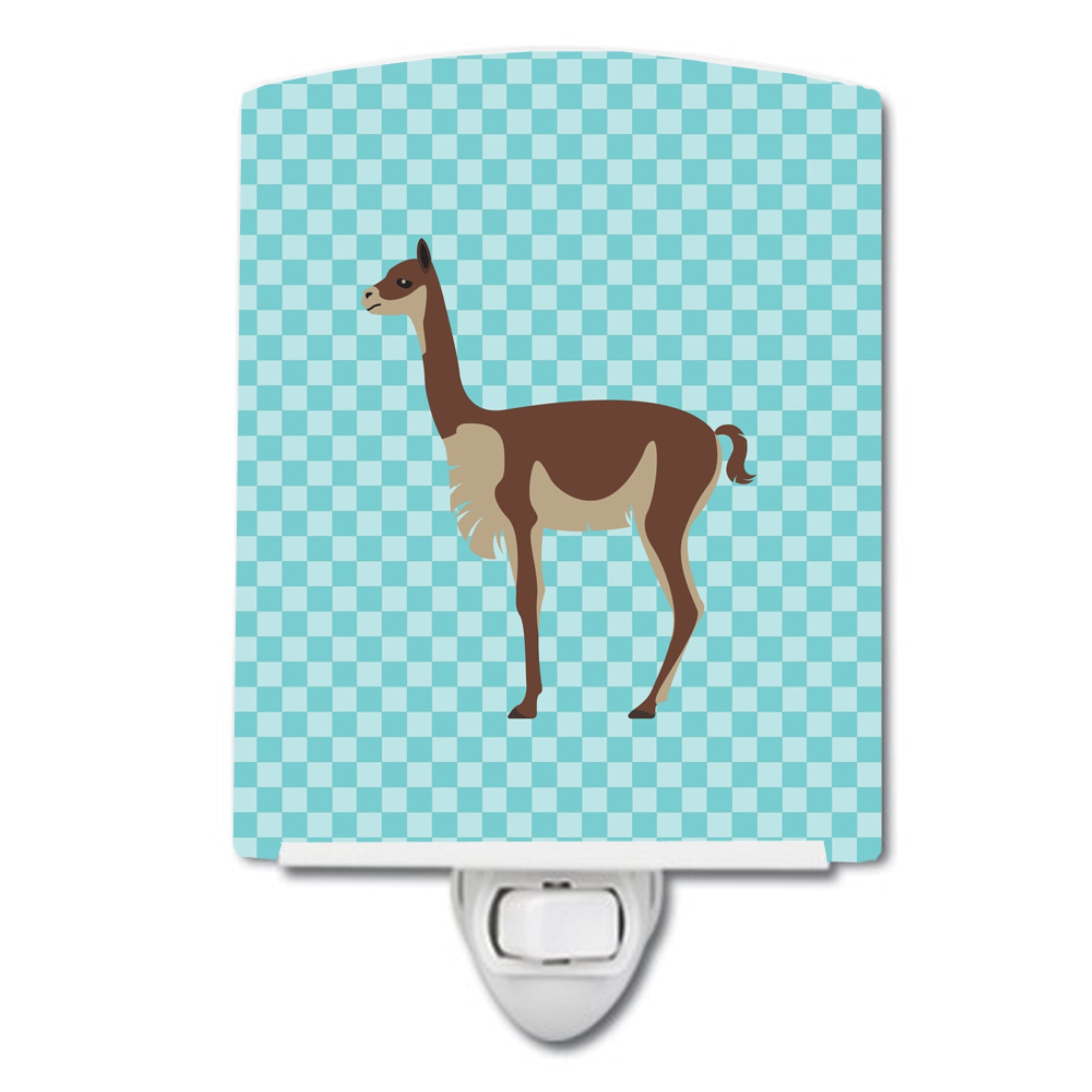  inchCarolines Treasures Vicugna or Vicuna Blue Check Ceramic Night Light, 6x4, Multicolor inch