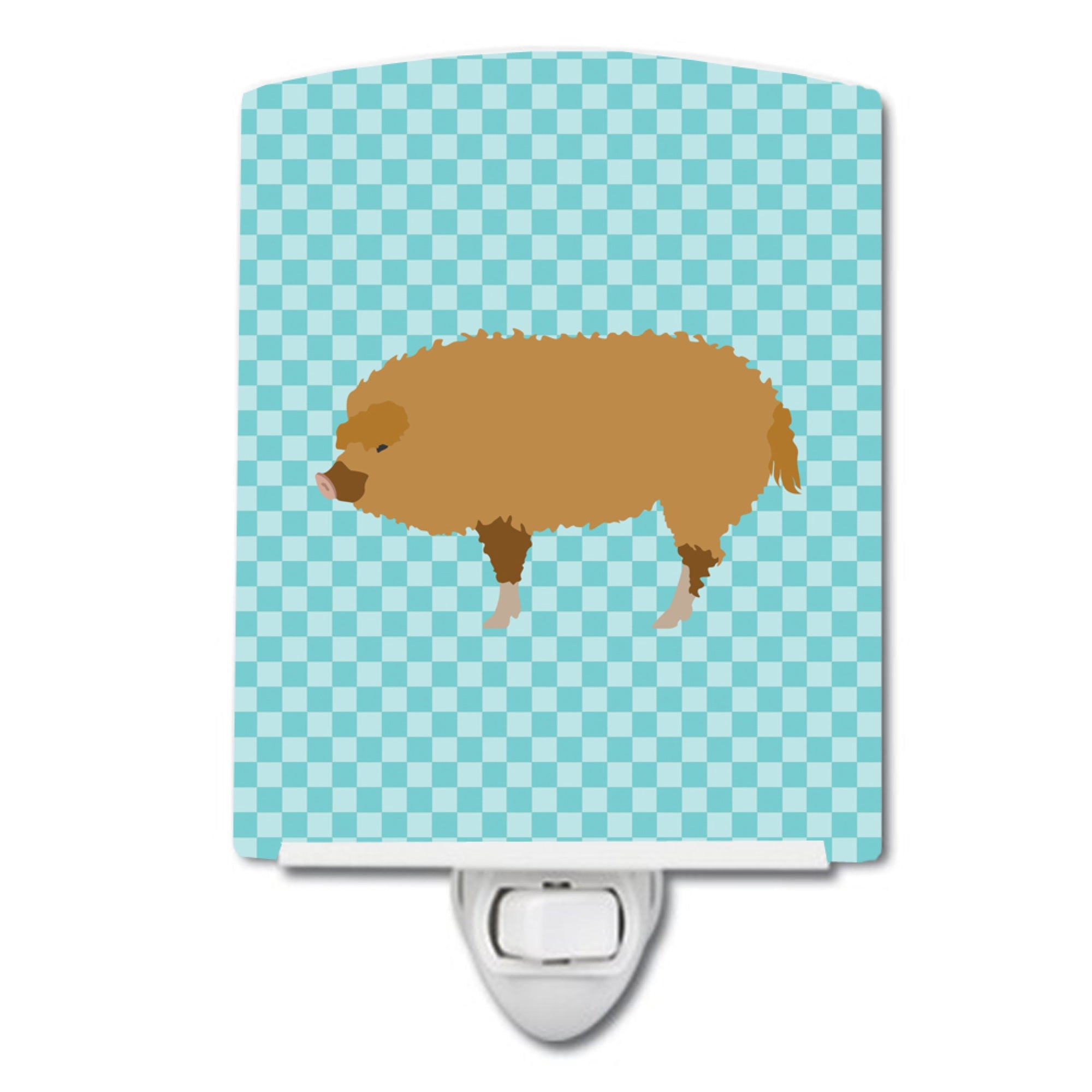  inchCarolines Treasures Hungarian Mangalica Pig Blue Check Ceramic Night Light, 6x4, Multicolor inch