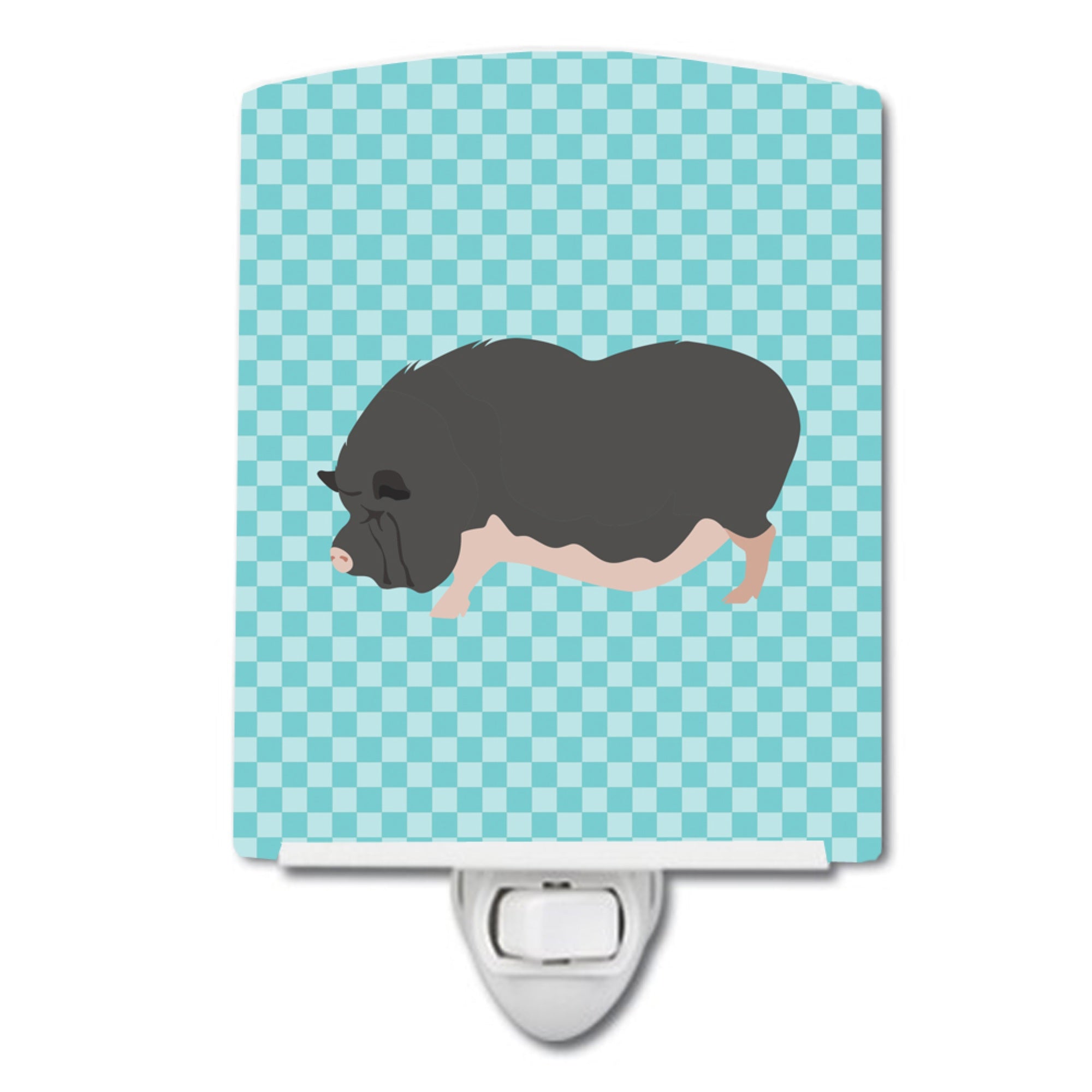 inchCarolines Treasures Vietnamese PotBellied Pig Blue Check Ceramic Night Light, 6x4, Multicolor inch