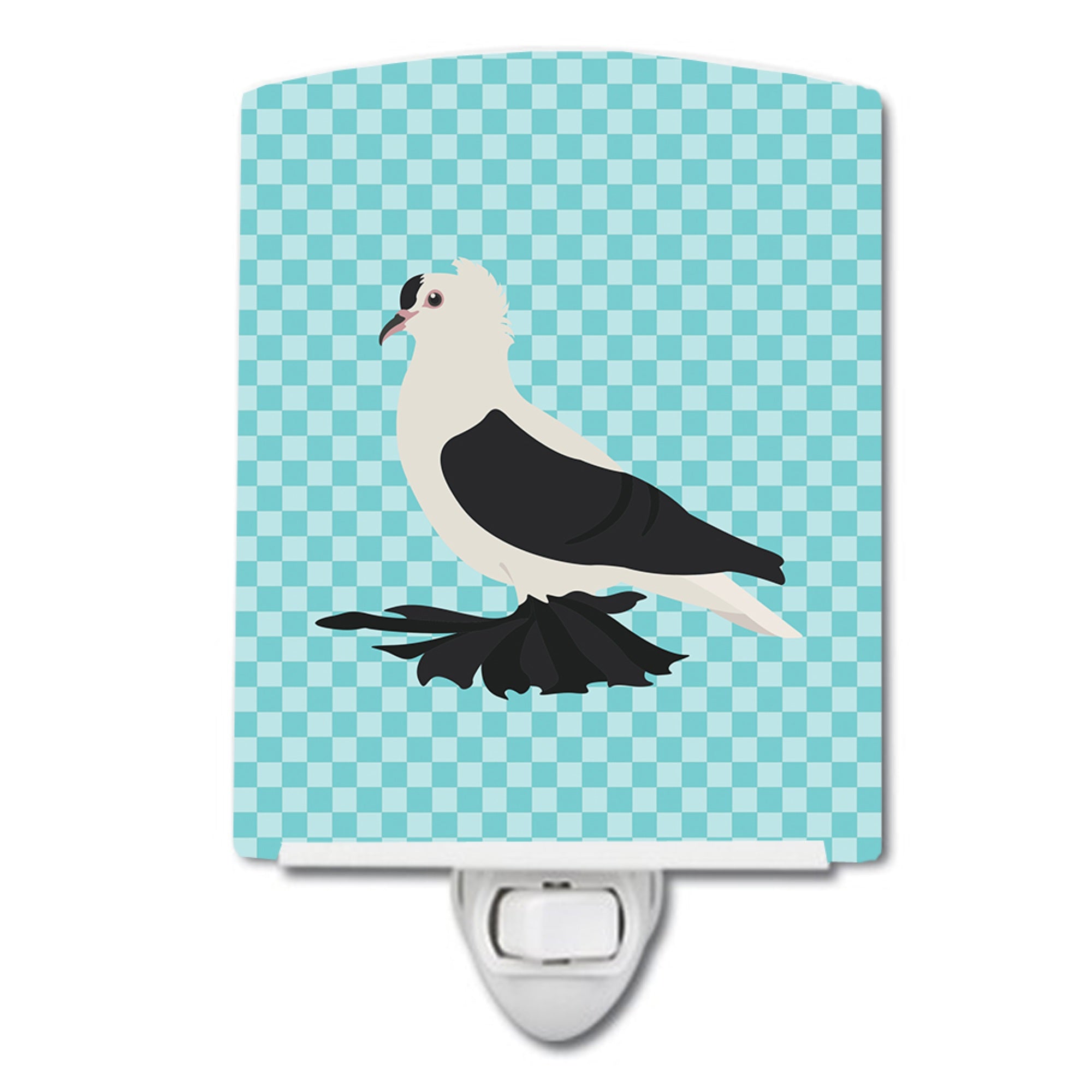  inchCarolines Treasures Saxon Fairy Swallow Pigeon Blue Check Ceramic Night Light, 6x4, Multicolor inch