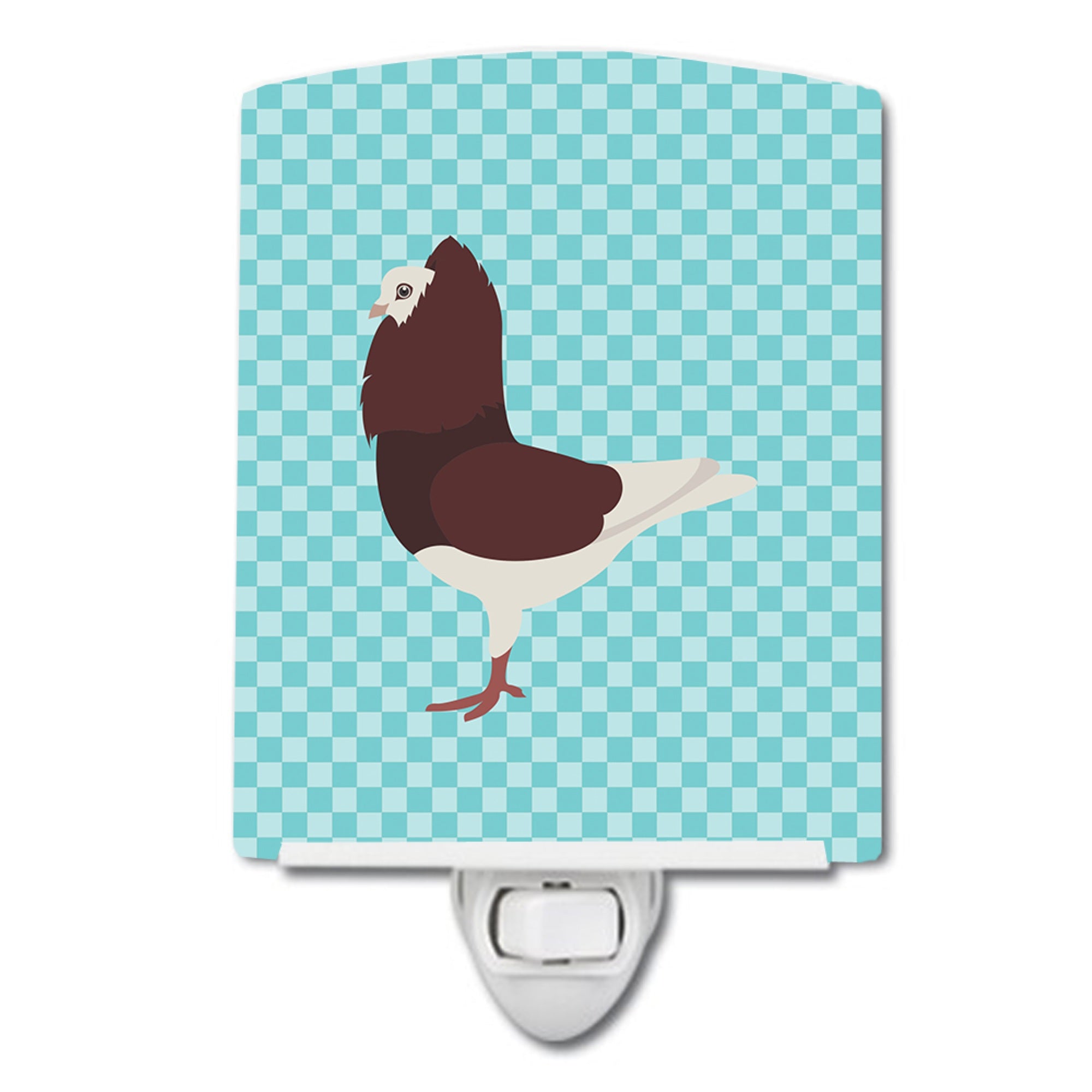  inchCarolines Treasures Capuchin Red Pigeon Blue Check Ceramic Night Light, 6x4, Multicolor inch