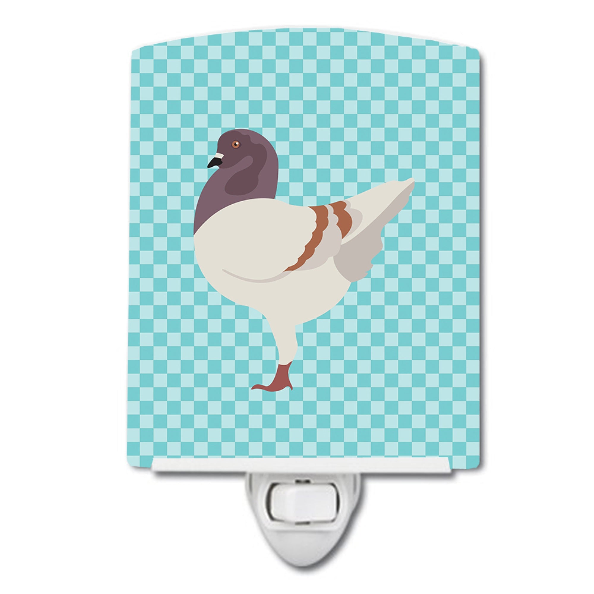  inchCarolines Treasures German Modena Pigeon Blue Check Ceramic Night Light, 6x4, Multicolor inch