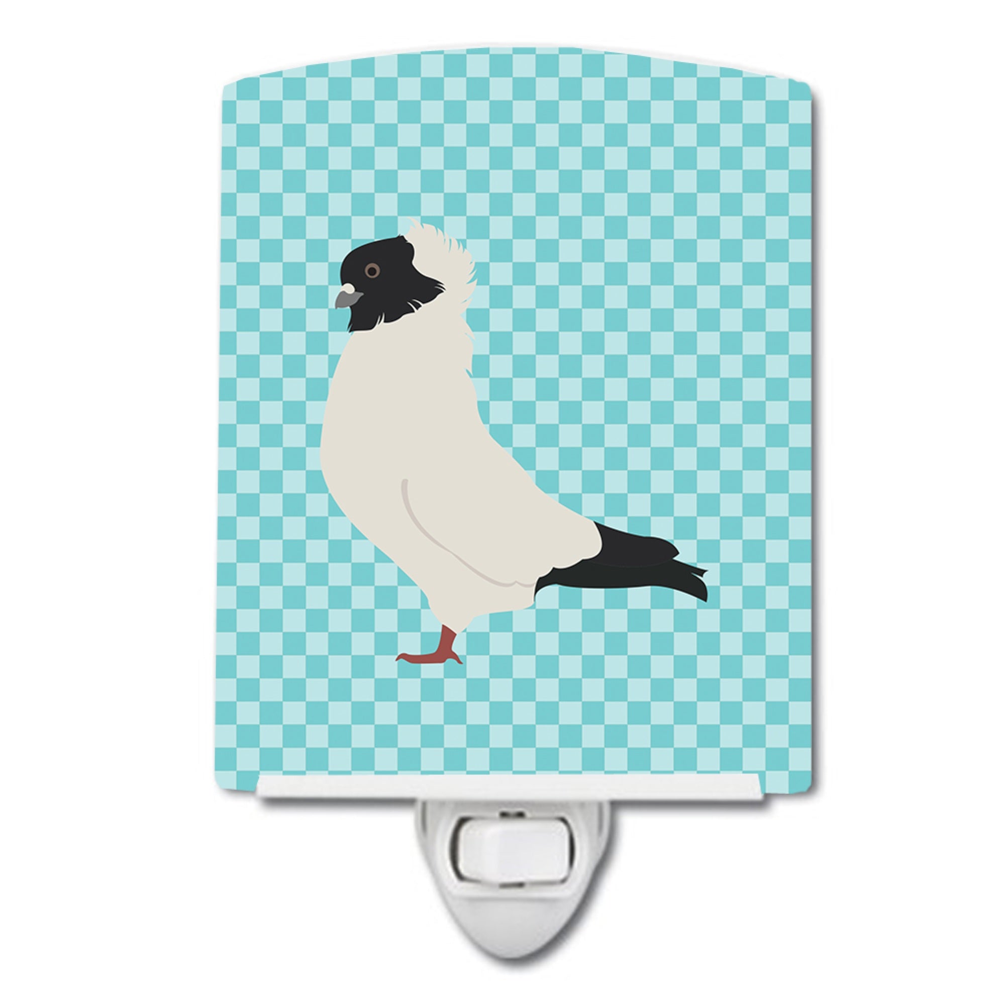  inchCarolines Treasures Nun Pigeon Blue Check Ceramic Night Light, 6x4, Multicolor inch