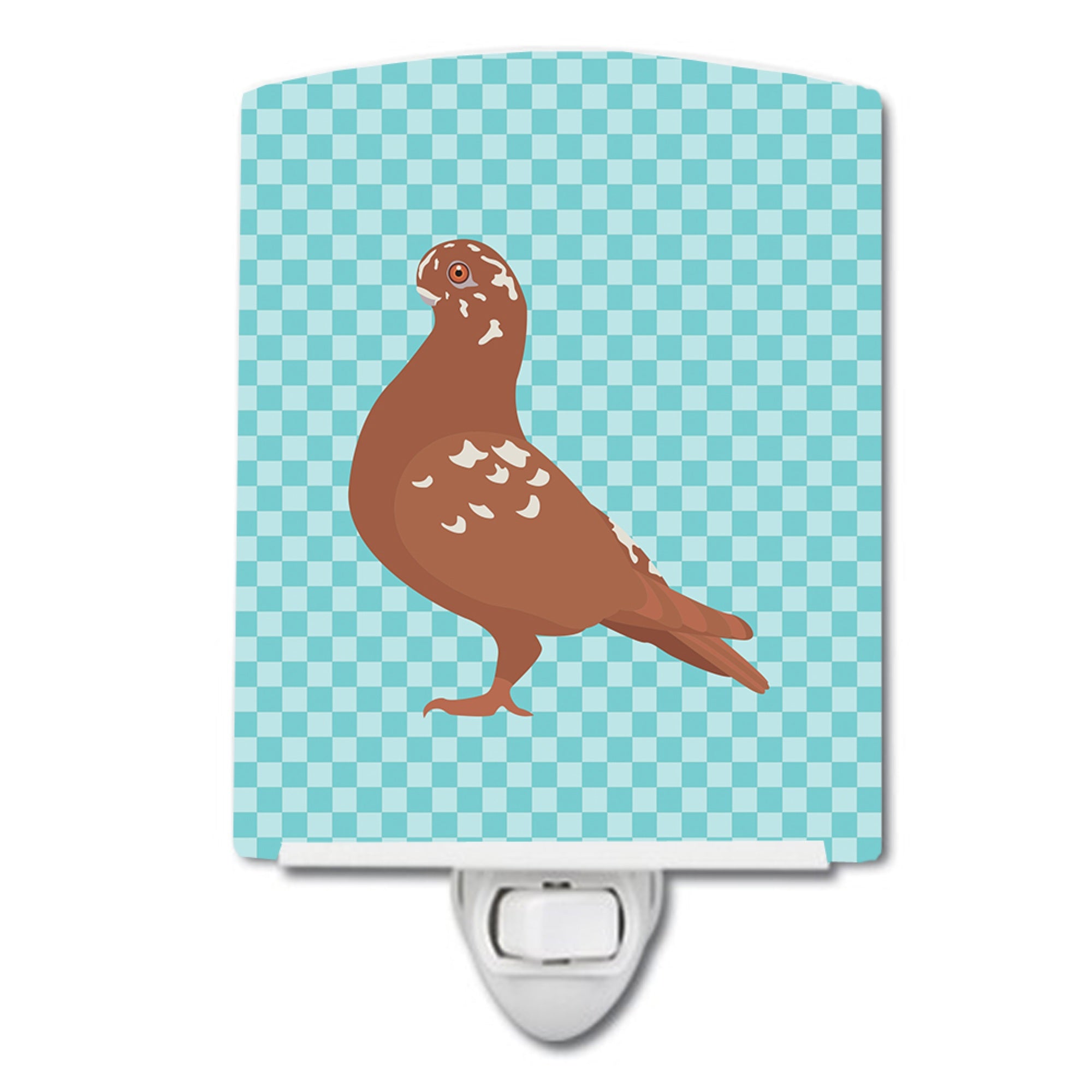  inchCarolines Treasures African Owl Pigeon Blue Check Ceramic Night Light, 6x4, Multicolor inch