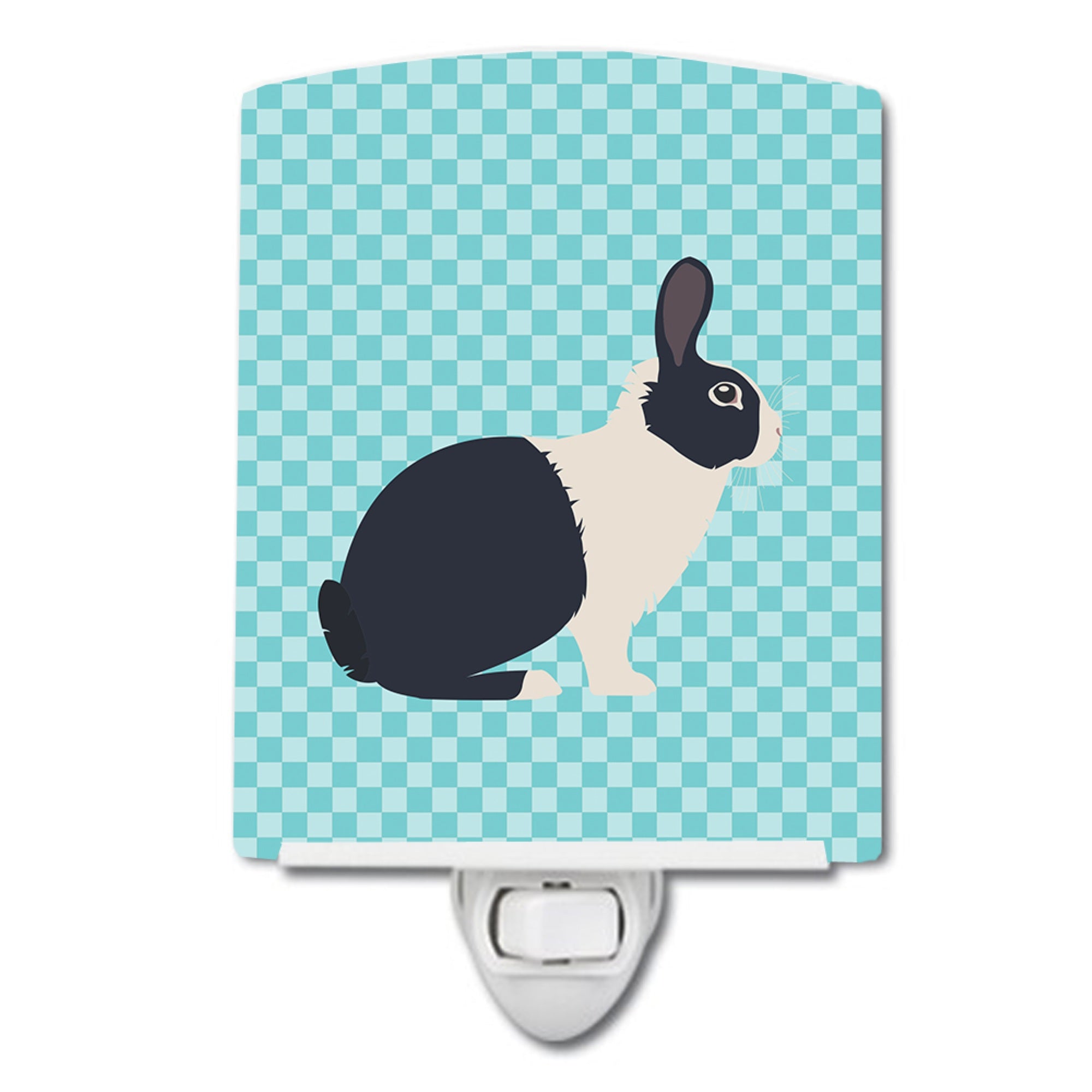  inchCarolines Treasures Dutch Rabbit Blue Check Ceramic Night Light, 6x4, Multicolor inch