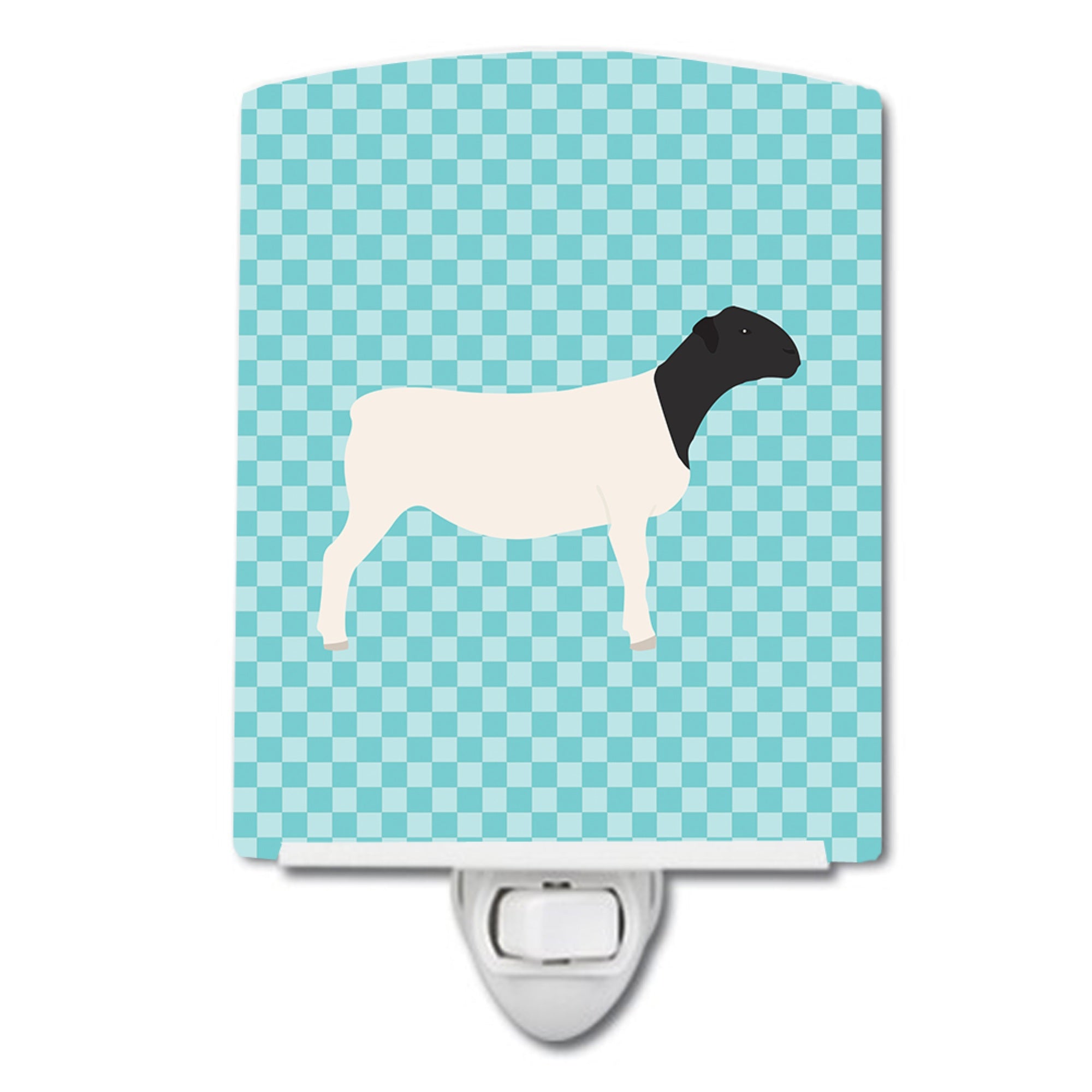  inchCarolines Treasures Dorper Sheep Blue Check Ceramic Night Light, 6x4, Multicolor inch