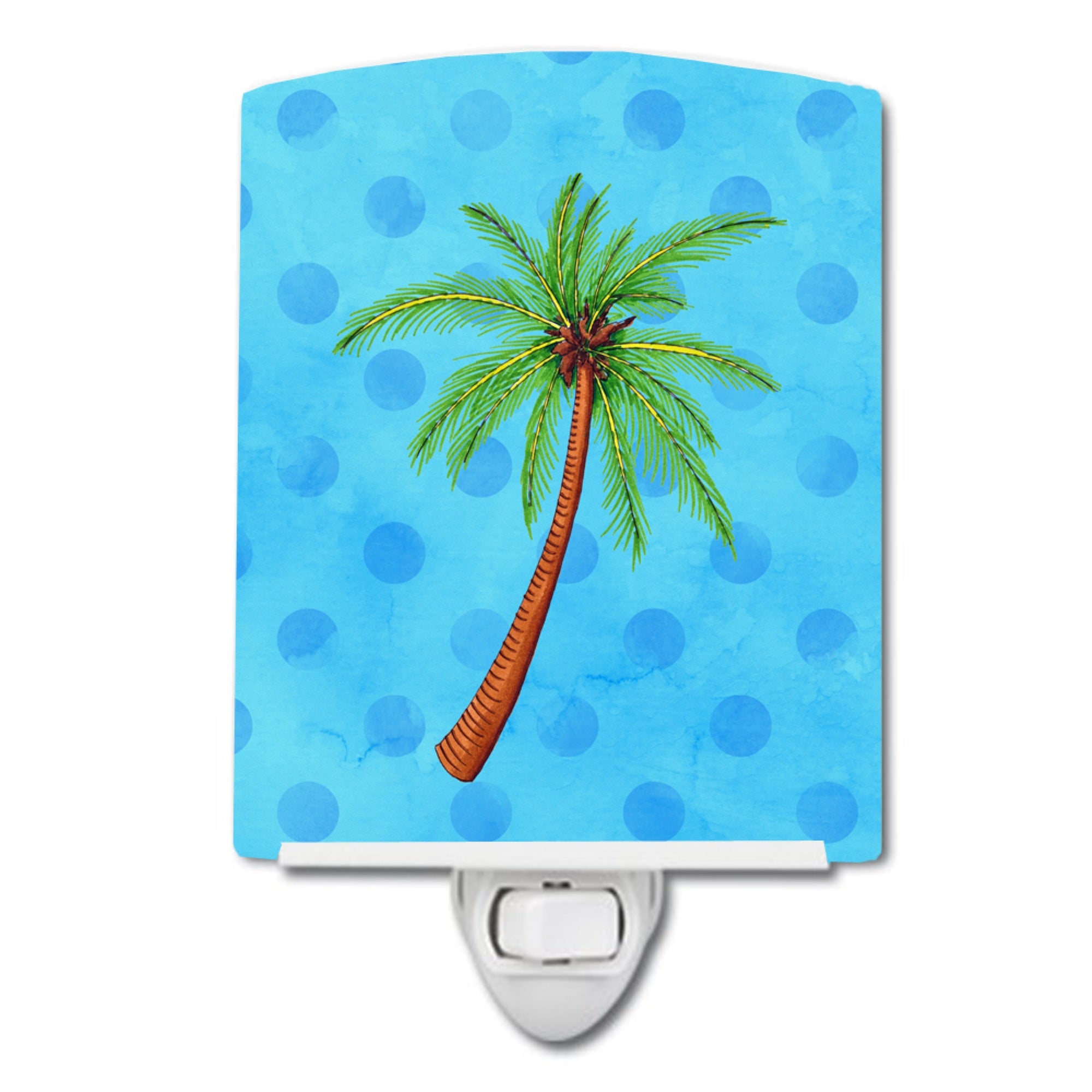  inchCarolines Treasures Palm Tree Blue Polkadot Ceramic Night Light, 6x4, Multicolor inch