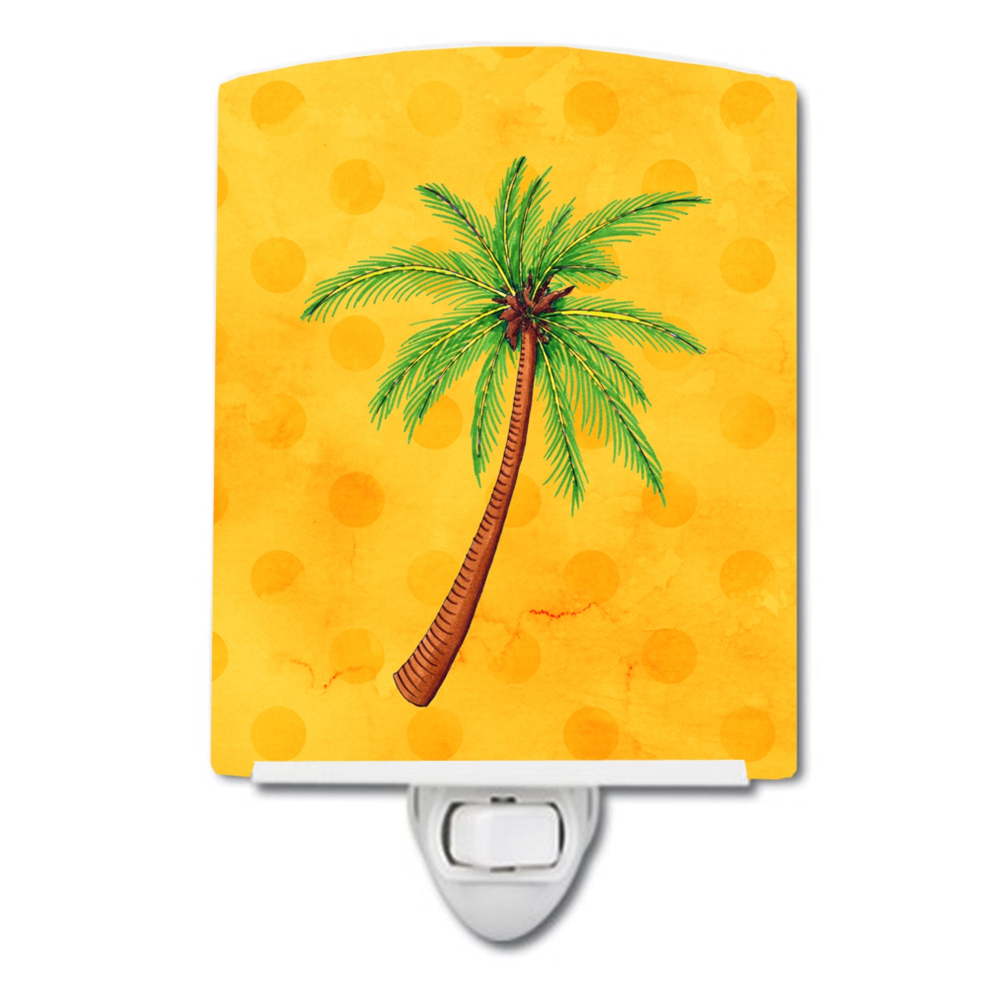  inchCarolines Treasures Palm Tree Yellow Polkadot Ceramic Night Light, 6x4, Multicolor inch