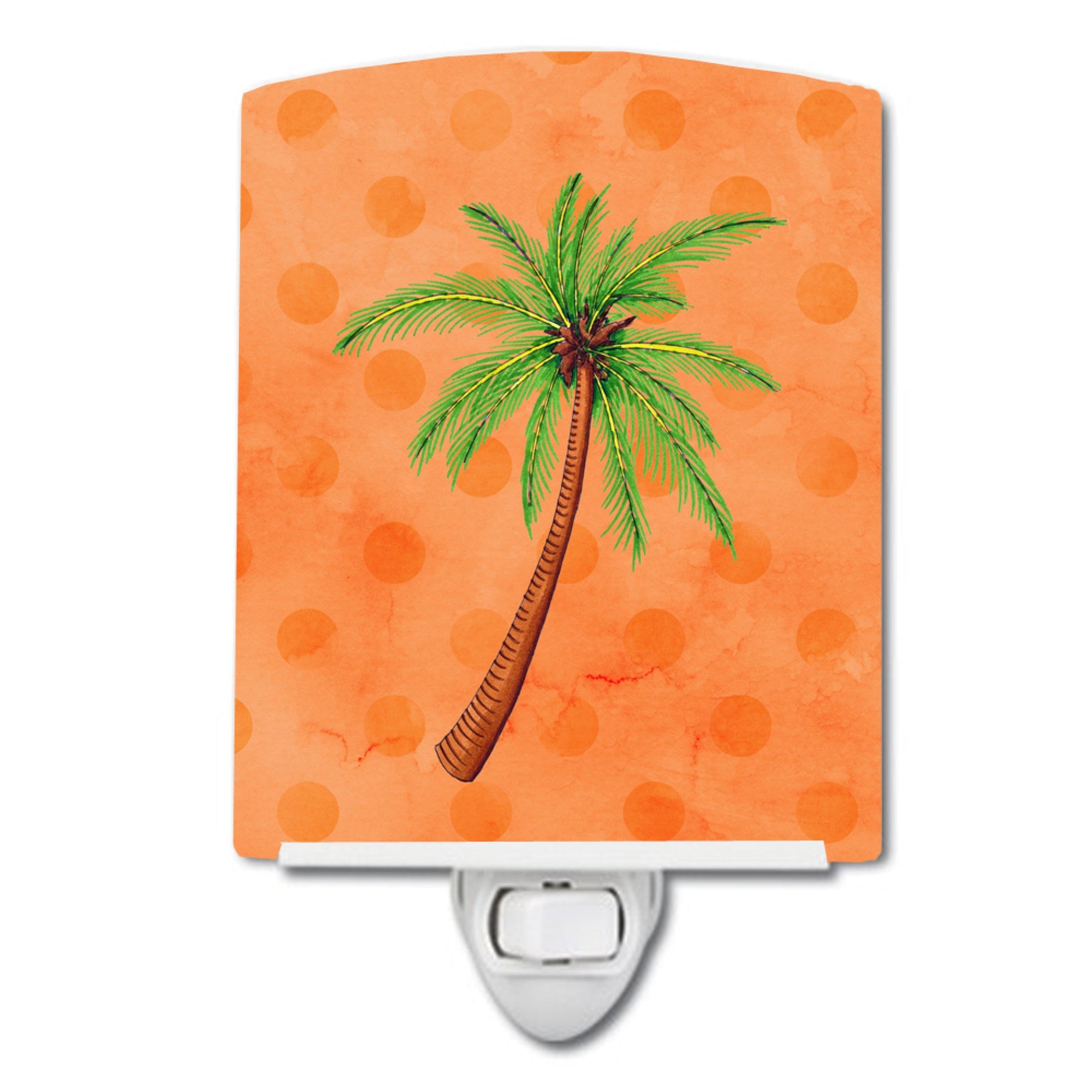  inchCarolines Treasures Palm Tree Orange Polkadot Ceramic Night Light, 6x4, Multicolor inch