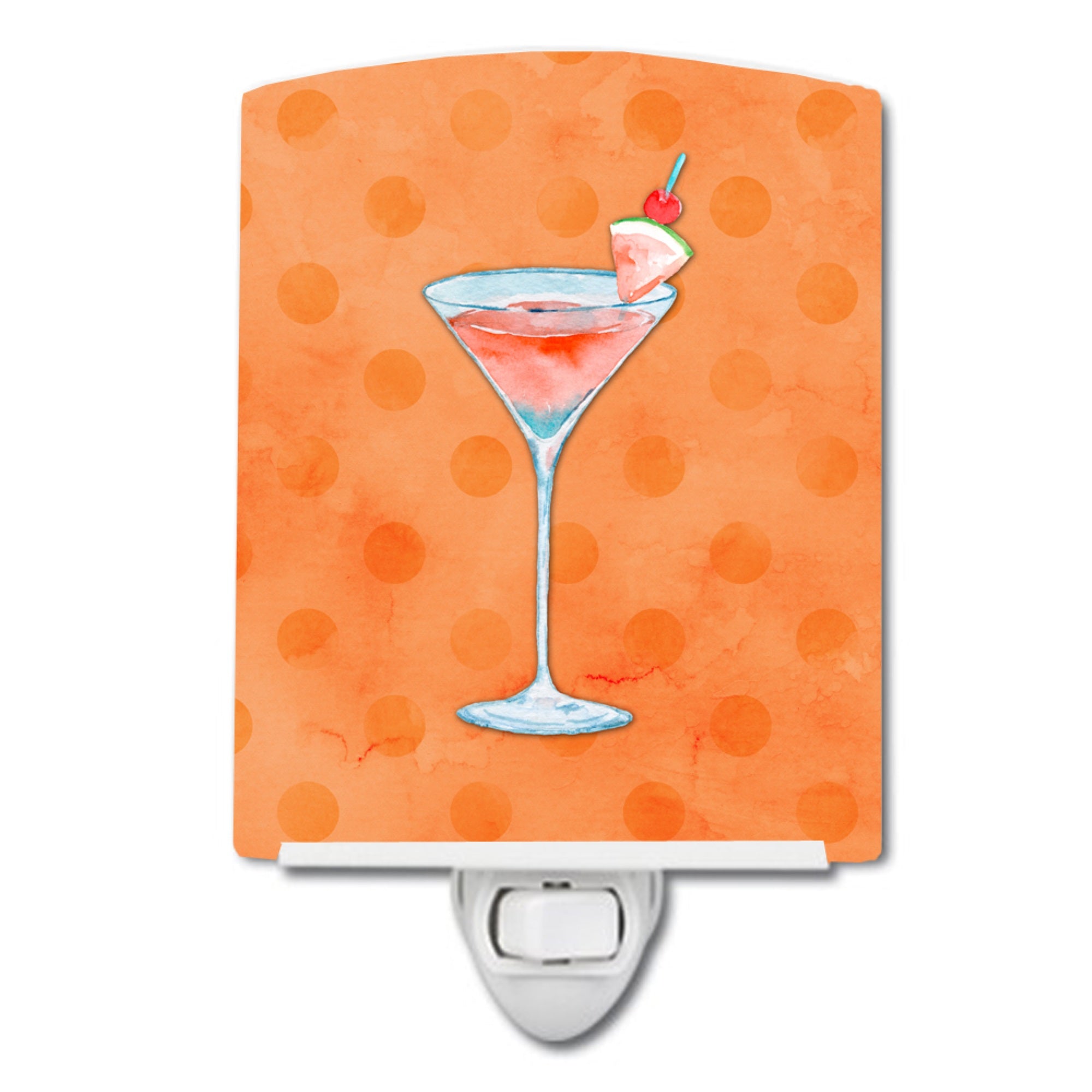  inchCarolines Treasures Summer Martini Orange Polkadot Ceramic Night Light, 6x4, Multicolor inch