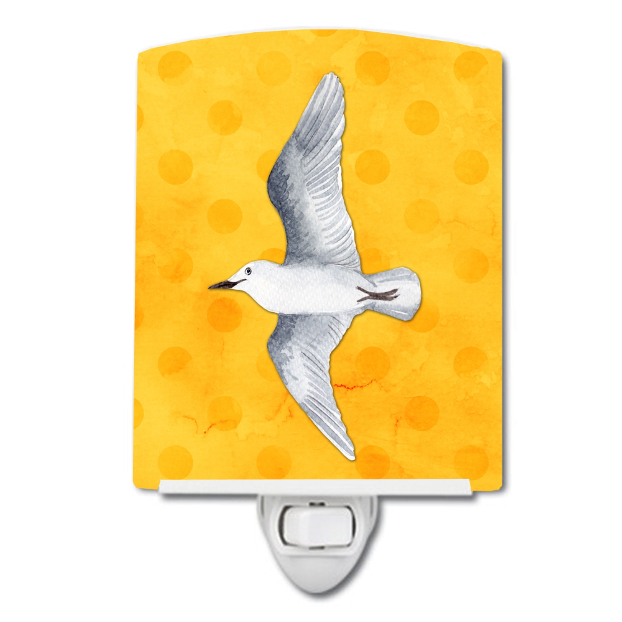  inchCarolines Treasures Sea Gull Yellow Polkadot Ceramic Night Light, 6x4, Multicolor inch