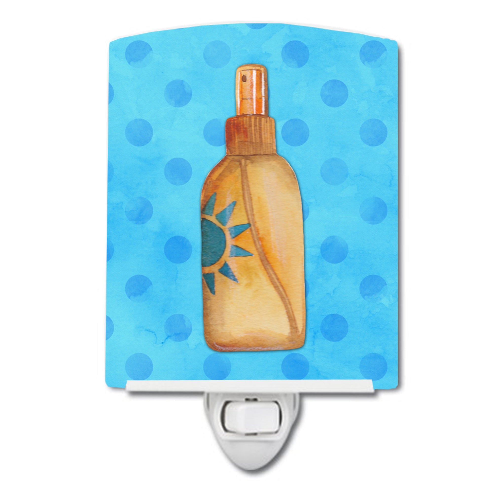  inchCarolines Treasures Message in a Bottle Blue Polkadot Ceramic Night Light, 6x4, Multicolor inch