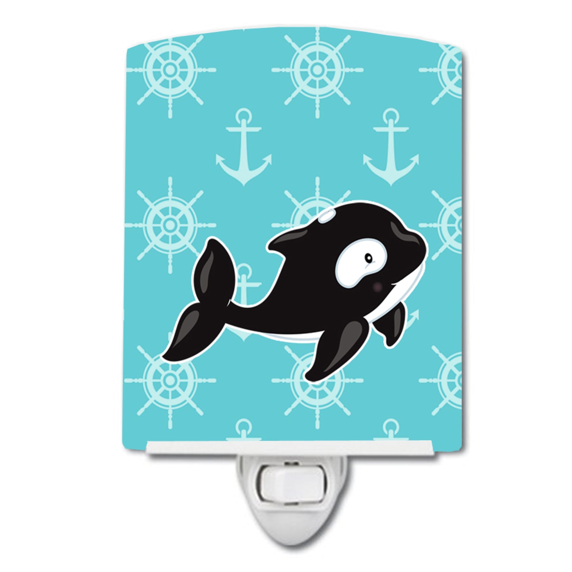  inchCarolines Treasures Whale Ceramic Night Light, Anchors, Multicolor, 6 inch inch x 4 inch inch inch