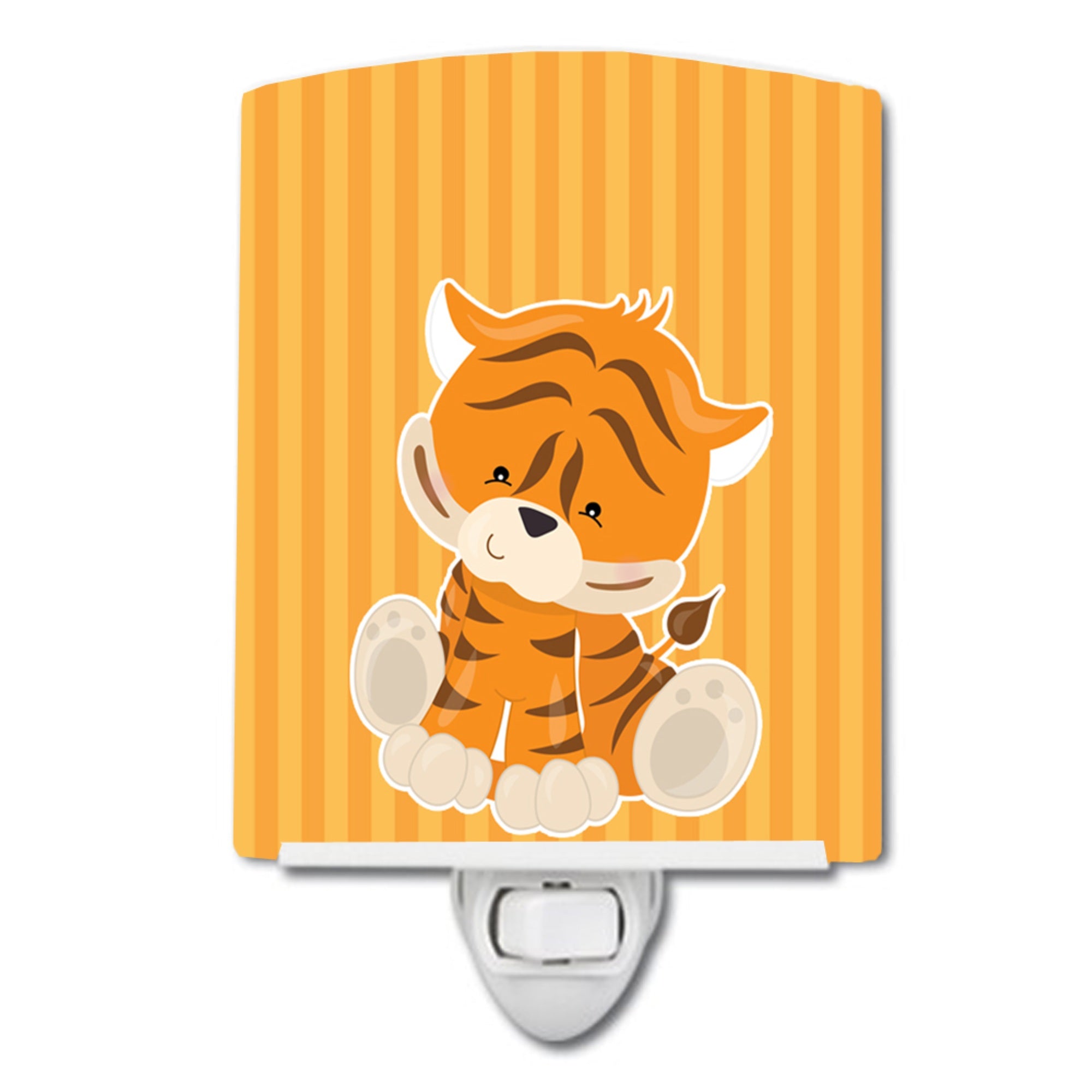  inchCarolines Treasures Tiger Ceramic Night Light, Orange, 6 inch inch x 4 inch inch inch