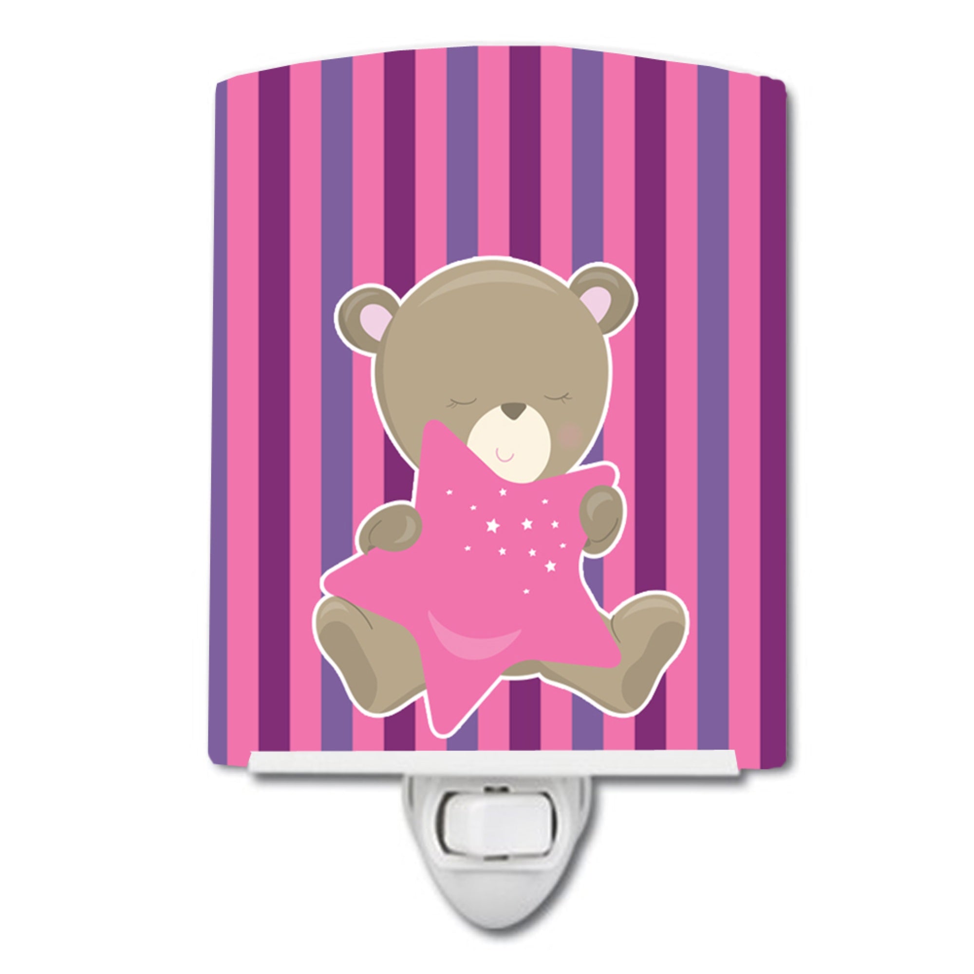  inchCarolines Treasures Baby Girl Bear Ceramic Night Light, Star, Pink, 6 inch inch x 4 inch inch inch
