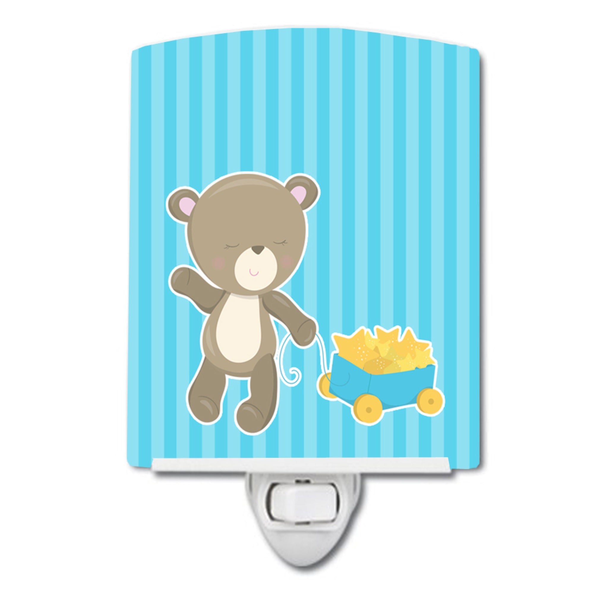  inchCarolines Treasures Baby Boy Bear Ceramic Night Light, Wagon, Blue, 6 inch inch x 4 inch inch inch