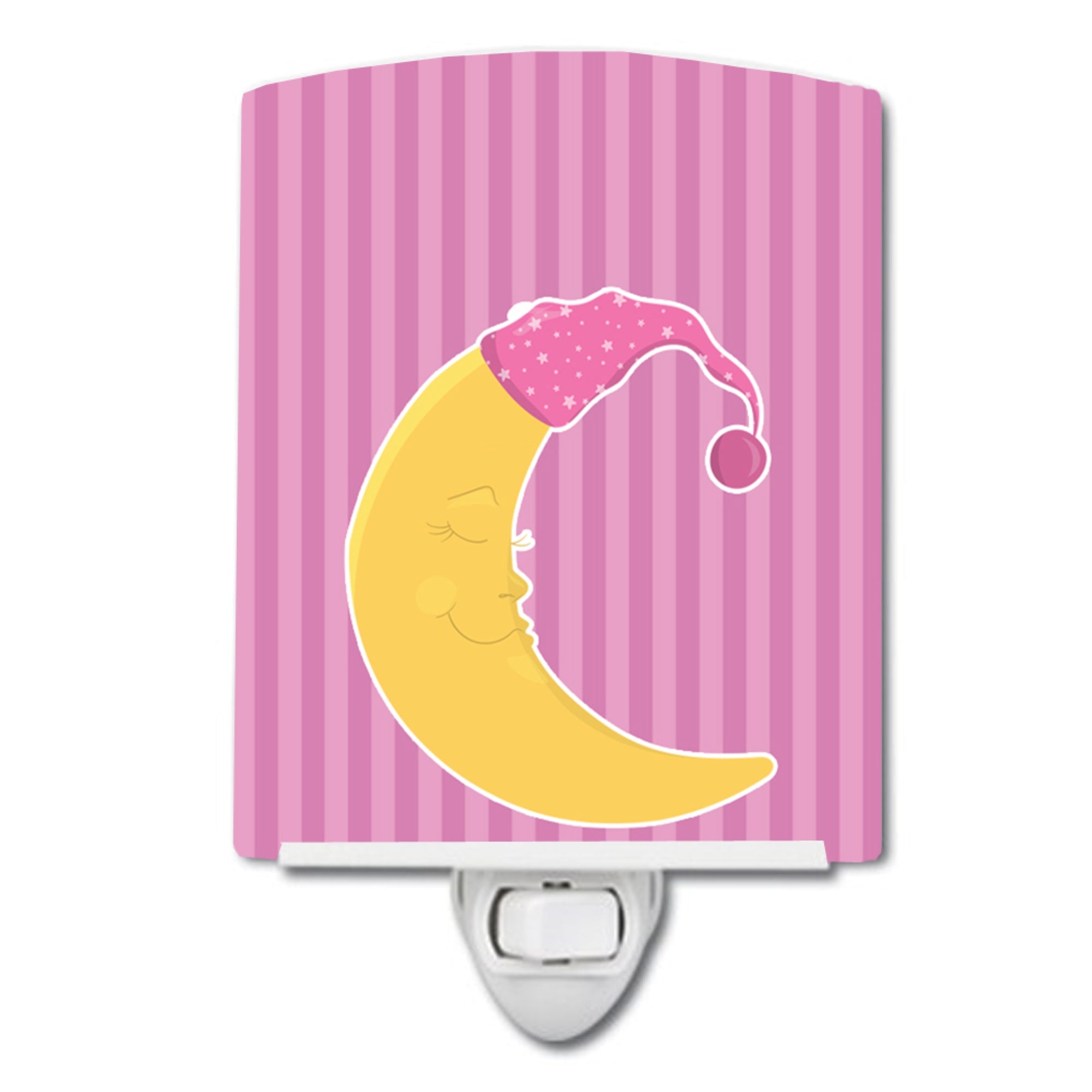  inchCarolines Treasures Baby Girl Moon Ceramic Night Light, Pink, 6x4 inch
